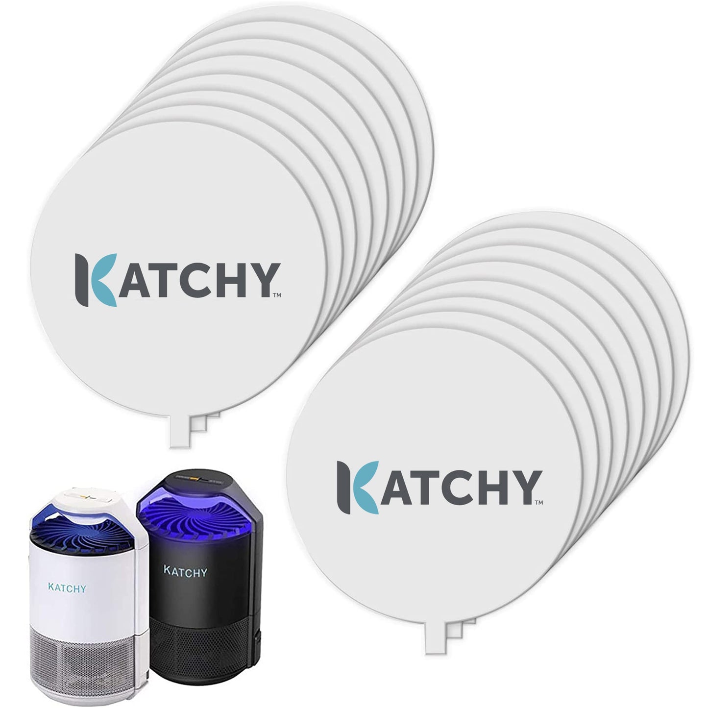 Katchy Original and Midnight Glue Board Refills (16 Pack) – Catcher & Killer for Mosquito, Gnat, Moth & Fruit Fly – Indoor Flying Insect Trap Glue Board Refills – Non-Zapper Traps for Buzz-Free Home