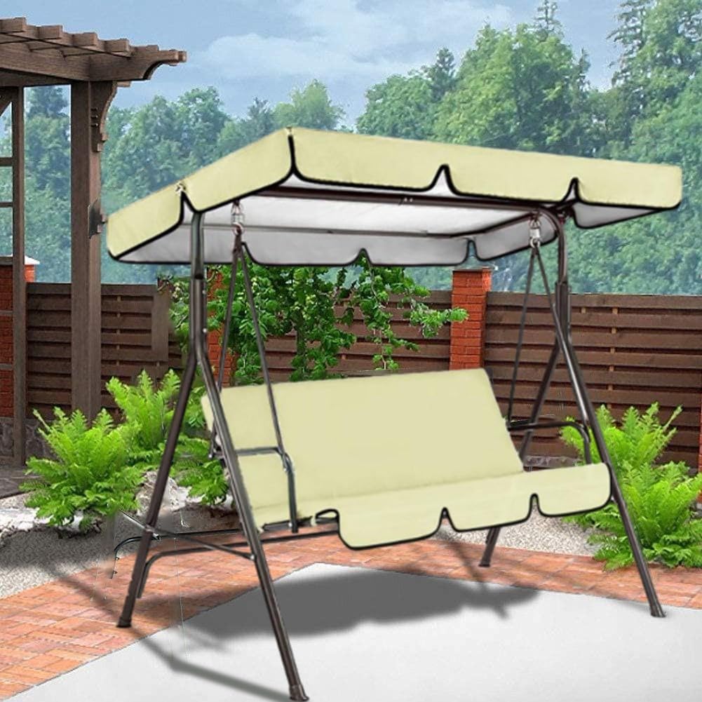 Cloudpower Outdoor Patio Swing Chair Canopy Replacement, Porch Swing Seat Canopy Cover, Waterproof Windproof Heavy Duty Rip Proof Garden Top Cover, Garden Furniture Covers(Brown 164x114x15cm)
