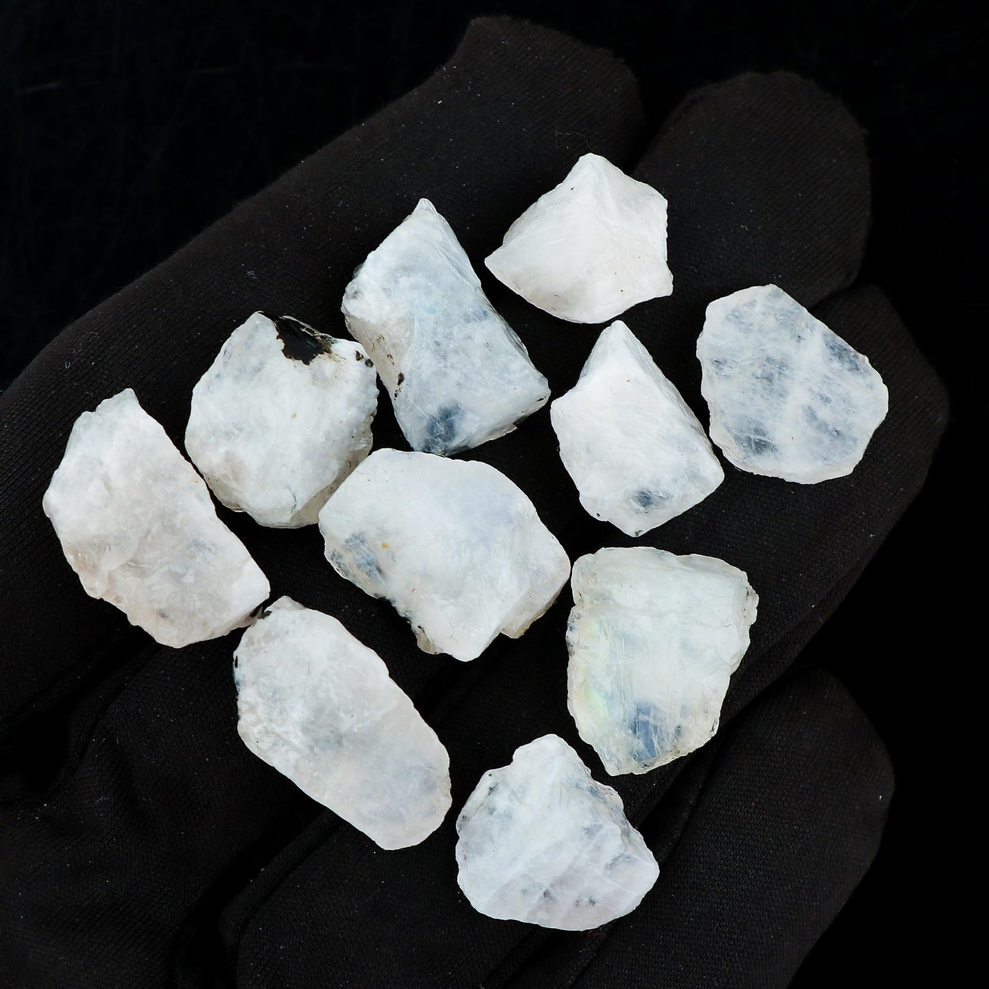 CRYSTALIS Wholesale (100cts) (10pcs) Natural Rainbow Moonstone Loose Gemstone Bulk Rough Jewelry Making Supply, Chakra & Healing Raw Stones, Wire Wrapping, DIY, Gem Collection (10-20mm)