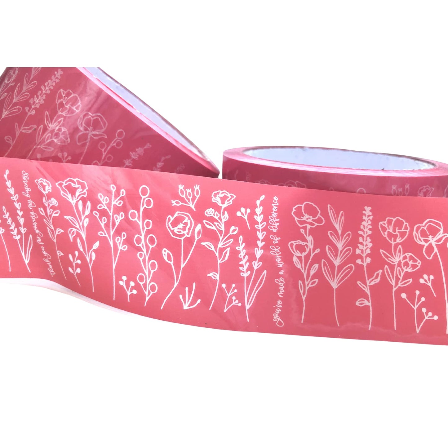 The Farming Artist Mailed It Designer Pink Floral© Small Business Packing Tape - Pretty Packaging Tape for Shipping - Set of 2-2" x 55 Yds Each, 110 Yds Total (Pink, 55 Yd 2 Rolls)