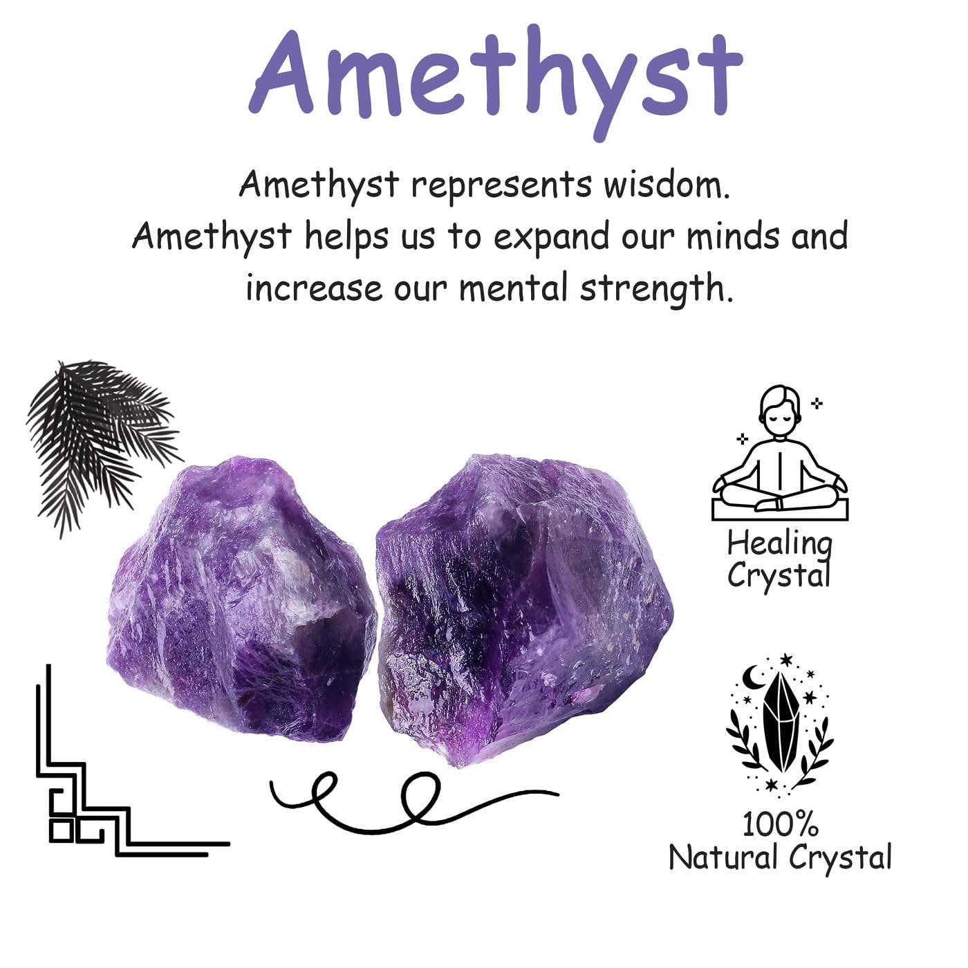 NUKAYAI 2Pcs Amethyst Crystal 1.8-2.2" Large Natural Stones Raw Healing Crystals Amethyst Crystal Rocks for Tumbling Purple Rough Polishing Fountain DIY Lapidary Cabbing Wire Wrapping Reiki Wicca Rock