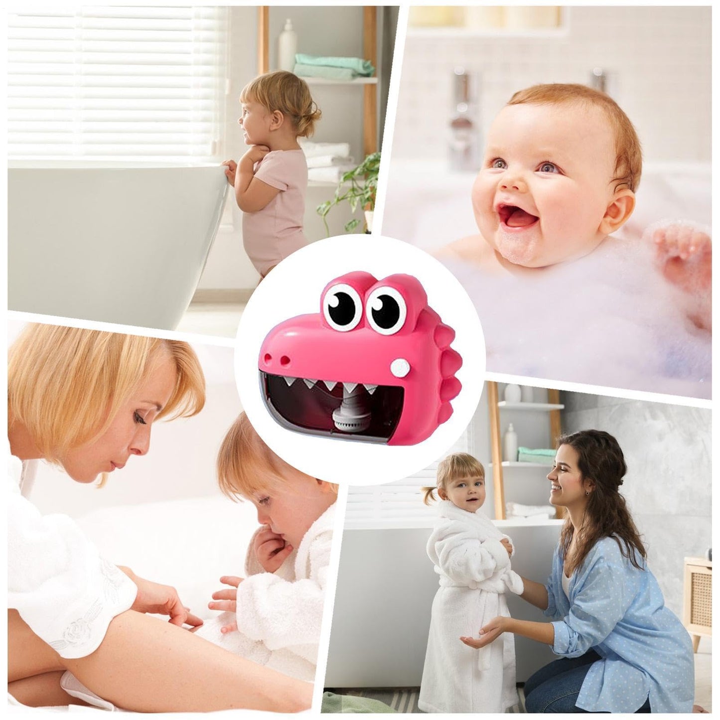 Bubble Maker for Bathtub - Widely Uses Bath Bubble Machine, Cute Frog Crocodile Toys | Convenient Installation Shower Fun, Birthday Easter Basket Stuffers Bathing Play Accessory