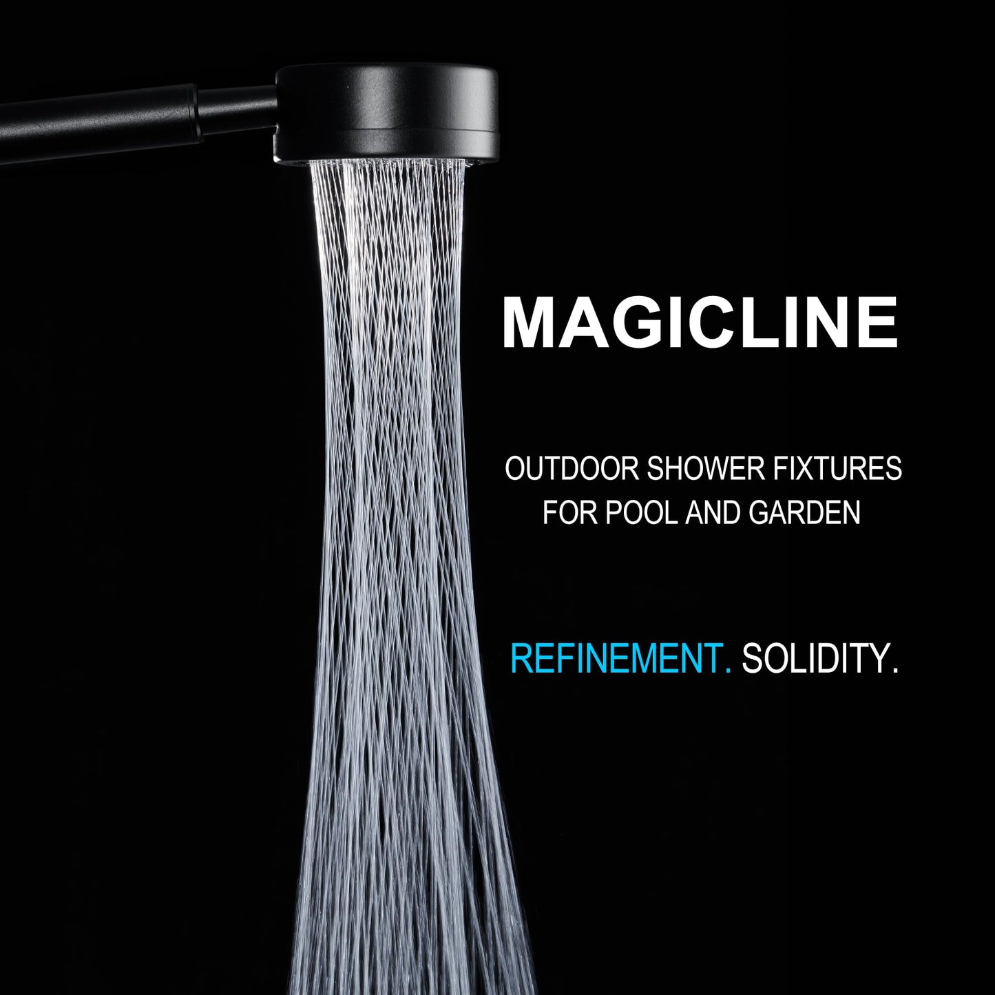 Matte Black Outdoor Shower Kit - SS304 Shower Head with Handheld, High Pressure, Complete Shower System with Enclosure and Fixtures
