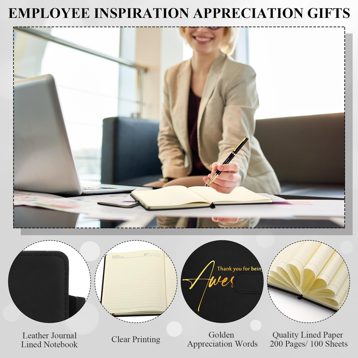 Tellingyou 12 Sets Employee Appreciation Gifts Bulk for Office Staff Coworkers Thank You for Being Awesome Notebook Pen Team Group Gift Box for Men Women Nurse Practitioner