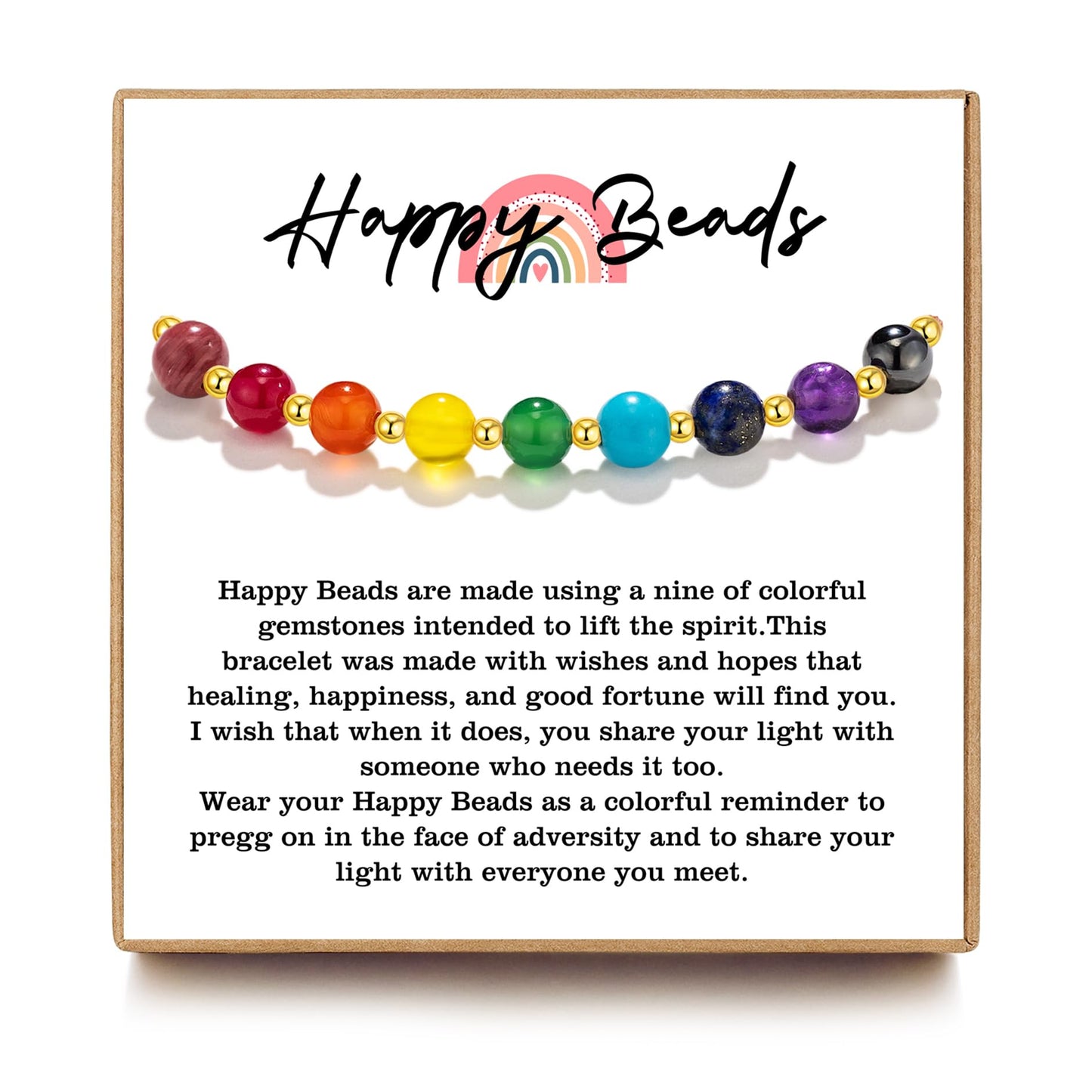 Happy Beads Bracelet, Healing Stones Bracelet, Rainbow Bracelets, Chakra Balancing, Pass Kindness Along, Share Your Light, Make You Happy