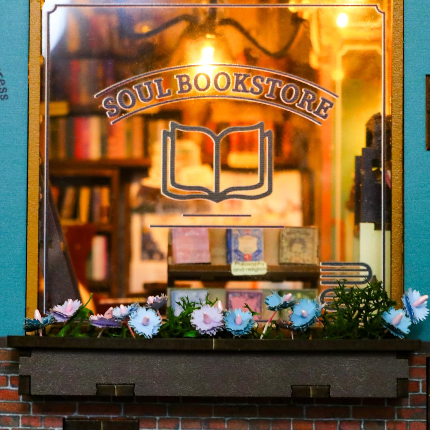 CRIOLPO DIY Book Nook Kit, Miniature House Model, Charming Bookshelf Scene, Wooden Dolls House, Bookshelf Miniature Scenes, for Hobbyists and Decor - Soul Bookstore