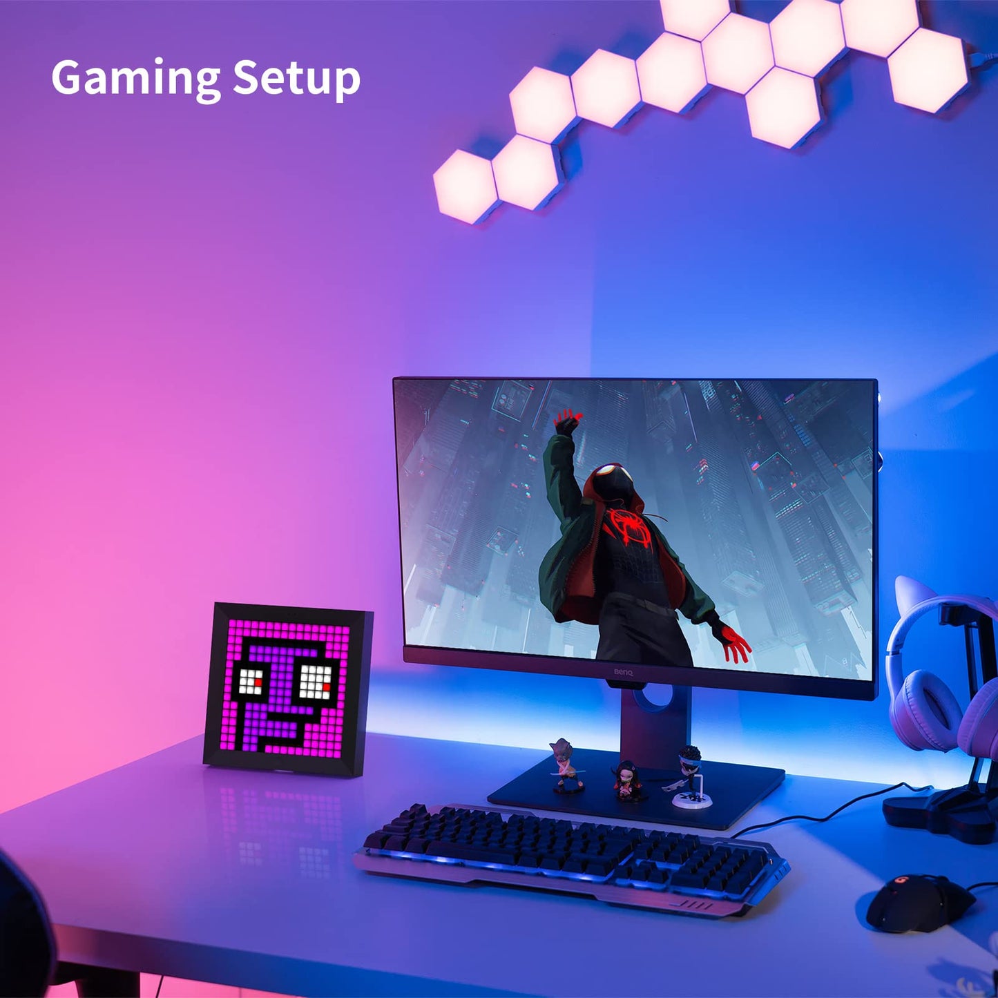 Divoom LED Light Pixel Display Panel Suit for RGB Light Bars, Smart App Control with Cool Animation Desk Setup for PC, TV, Gaming Room Decor