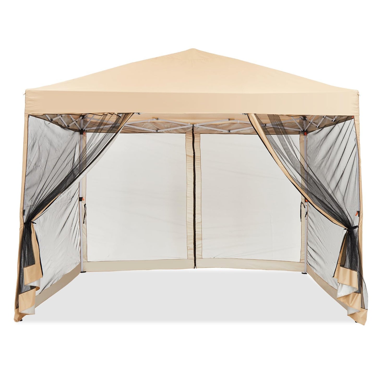 GarveeHome Easy Setup Pop-Up Canopy Tent 10x10ft – Waterproof Outdoor Gazebo with Mesh Mosquito Netting, Removable Sidewalls, UV Protection, Portable Sun Shelter for Camping, Patio, Beach, Events –
