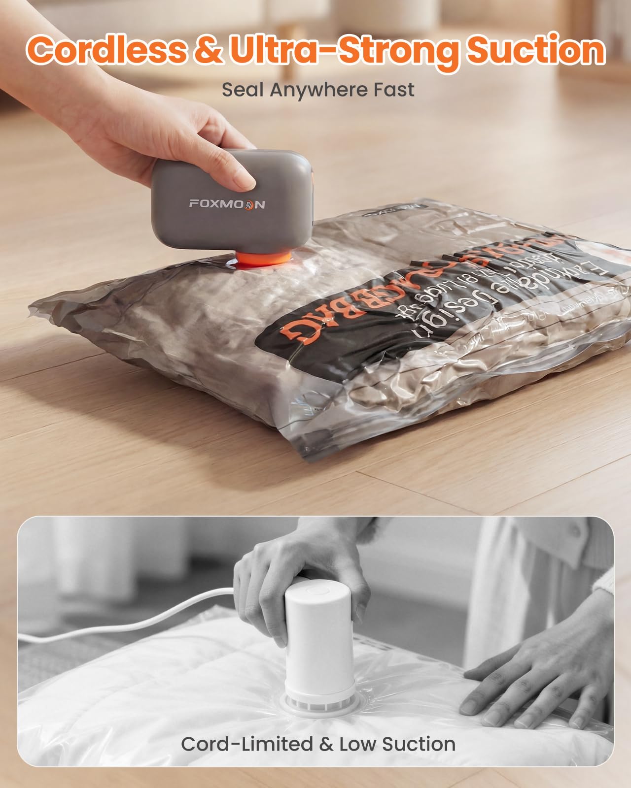 Vacuum Bags for Clothing Travel with Rechargeable Electric Pump, 12 Pack Compression Vacuum Storage Bags for Luggage and Seasonal Storage, Space Saver Seal Bags for Cruise and Vacation