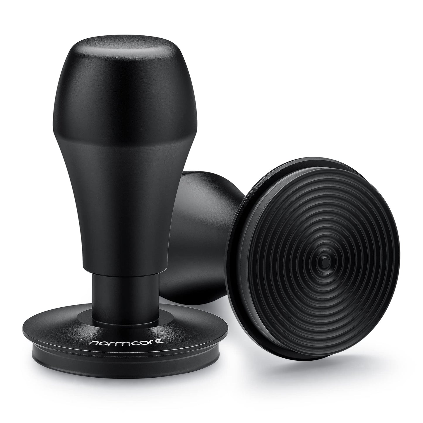 Normcore 53.3mm Espresso Coffee Tamper - Titanium Ripple Plating Base - Spring Loaded Tamper - 15lb / 25lb / 30lbs Replacement Springs - Anodized Aluminum Handle and Stand