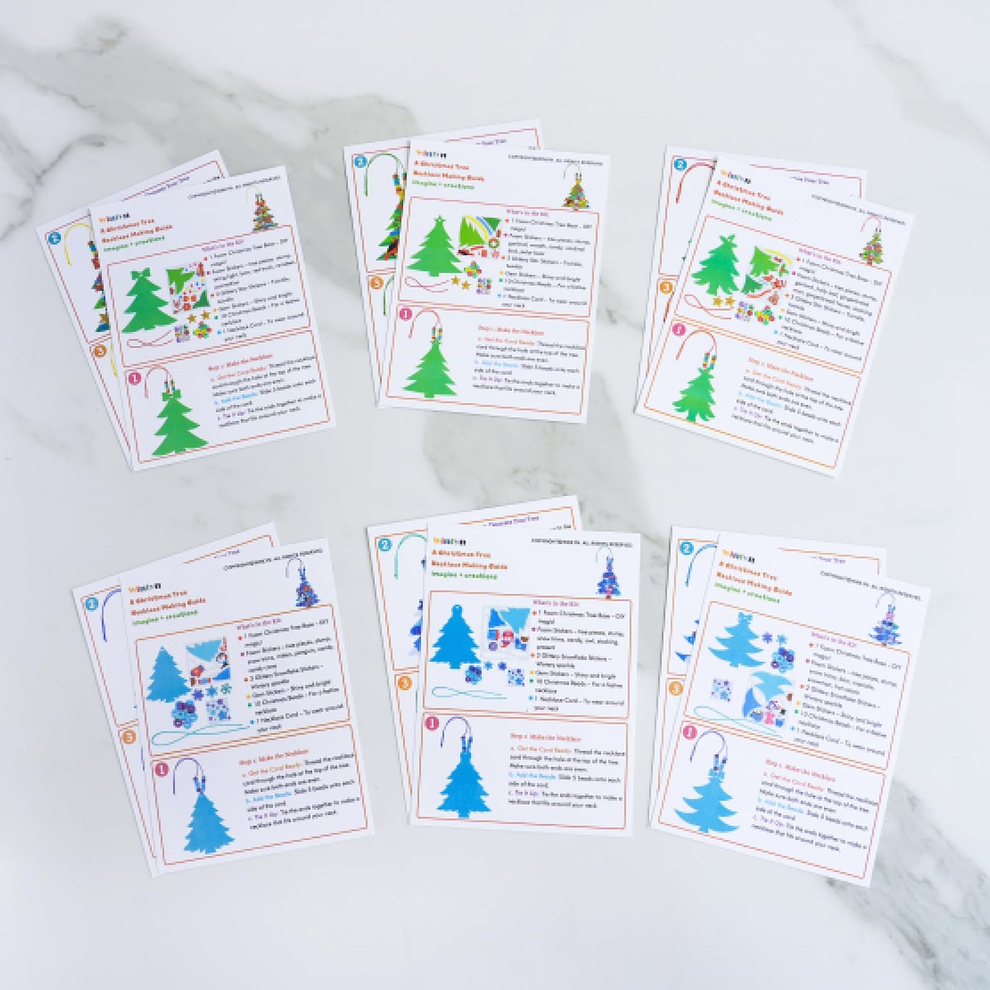 Winlyn 24 Sets Winter Decorations DIY Christmas Tree Ornaments 3D Pine Tree Necklaces Holiday Craft Kits Blank Foam Tree with Festive Foam Stickers for Kids Home Classroom Activities Party Favors