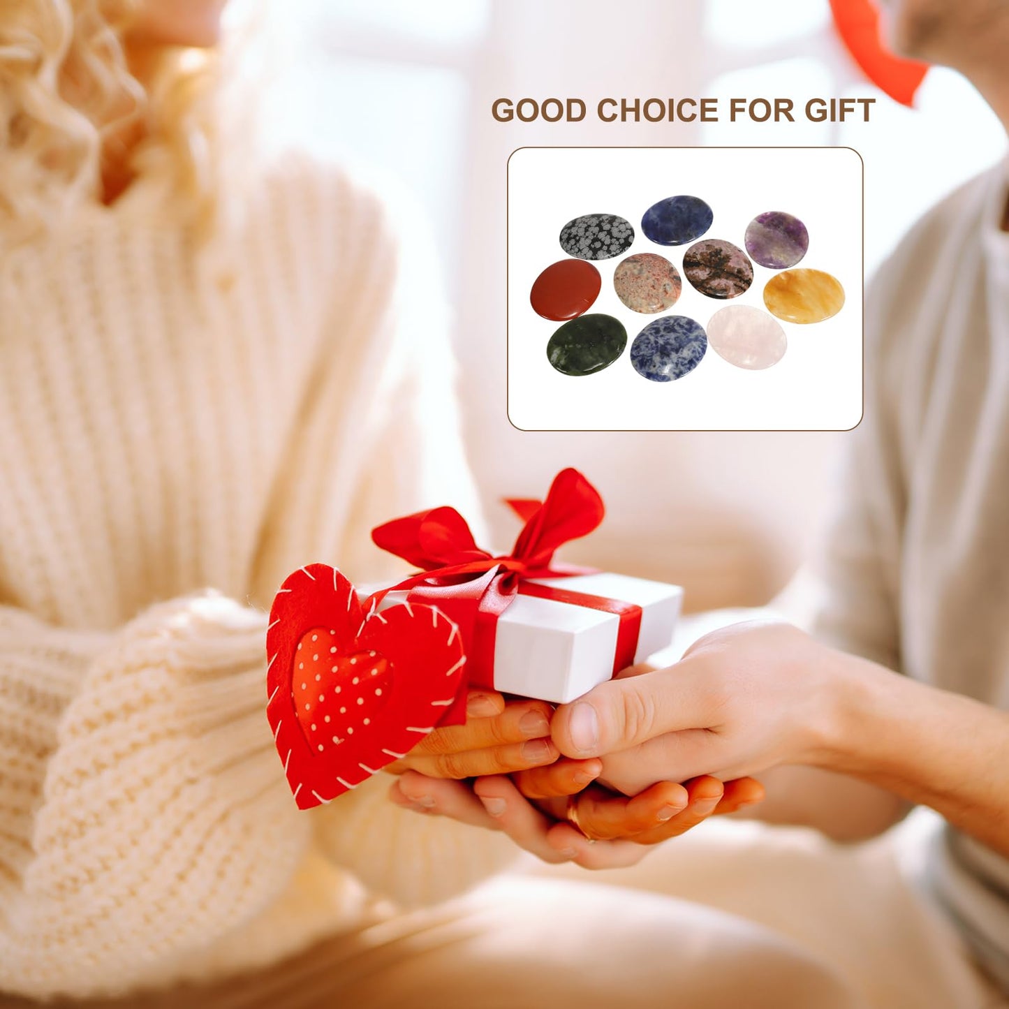 MECCANIXITY 2 Pcs Thumb Worry Stone for Anxiety, Tianshan Blue Stone Relief Crystals Hand Thumb Stones Pocket Gems Natural Polished for Yoga Meditation Relief