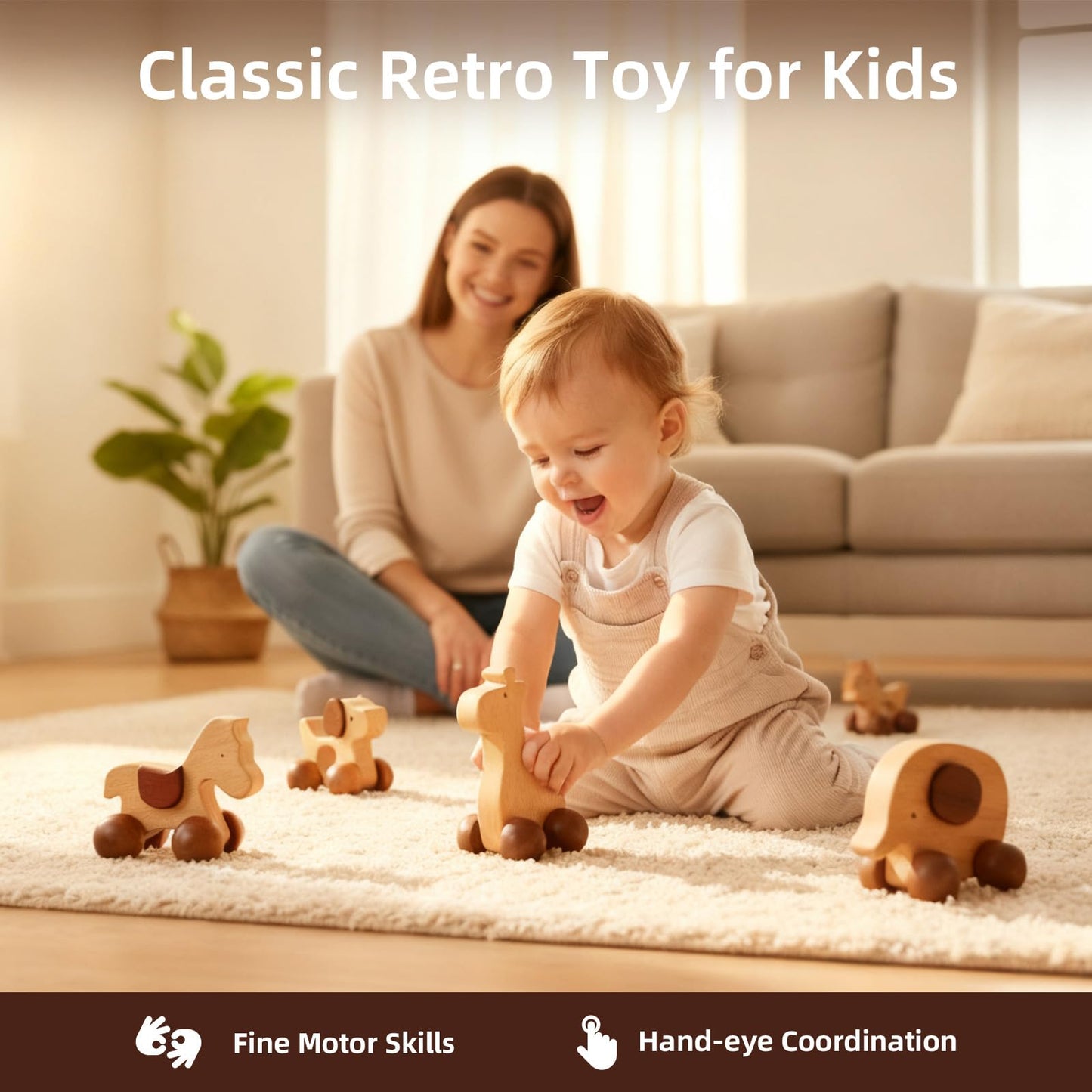 DadCarved Kids Tool Set with Baby Push Car Set