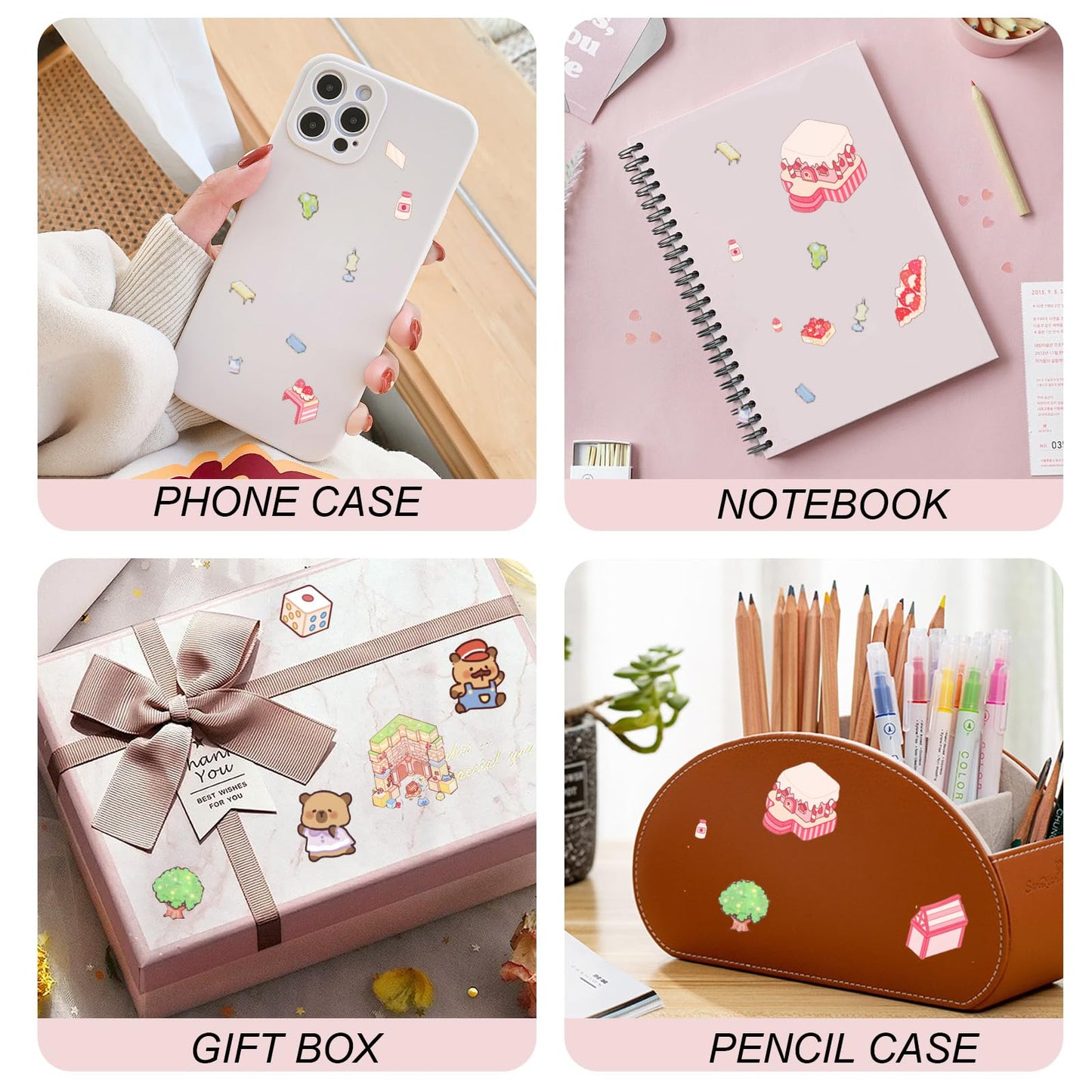 ZSYTZL 6 Sheets Large 3D DIY Stickers, Cute Waterproof Quiet Book with Capybara World Scene Decorating Mobile Phones Handbooks Water Bottle Stickers for Adult Teens-Capybara Book