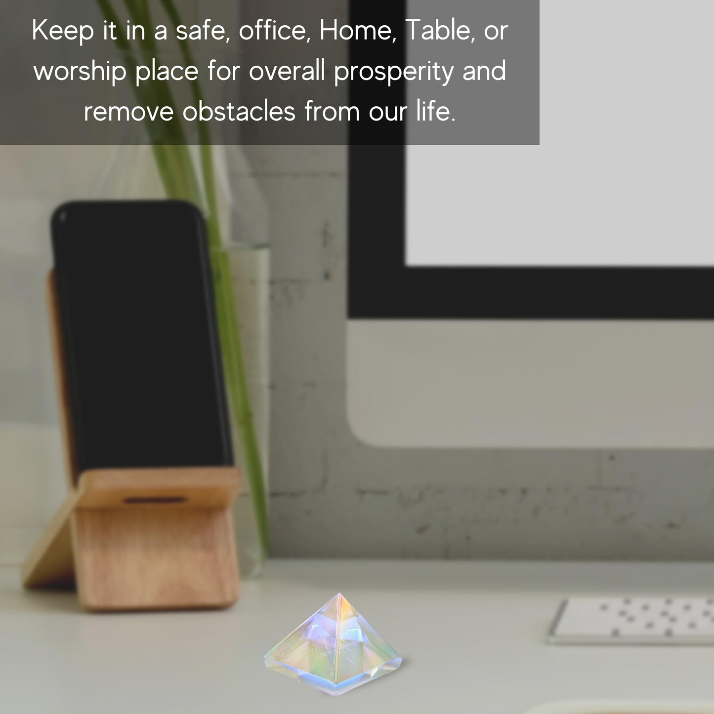 Amazing Gemstone Angel Aura Quartz Pyramid Crystal Healing Stones - 1" Great Pyramid Figurine of Natural Stone Pyramid for Meditation, Reiki, Chakra Balancing and Crystal Pyramids Grid