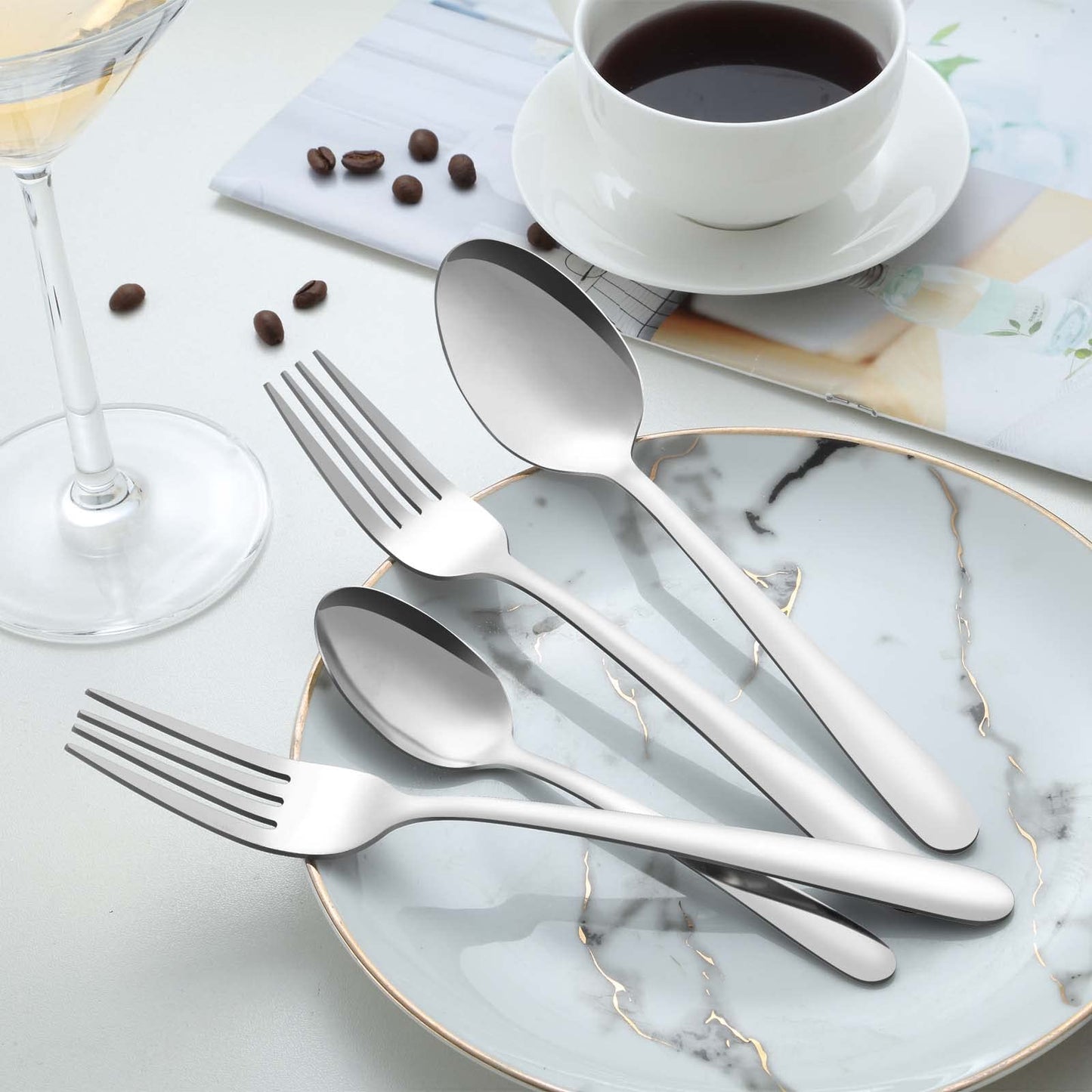 Pleafind 36-Piece Dinner Forks Set (8 inch), Stainless Steel Forks Silverware, Mirror Polished Fork Set, Small Forks for Home, Kitchen, Restaurant, Dishwasher Safe
