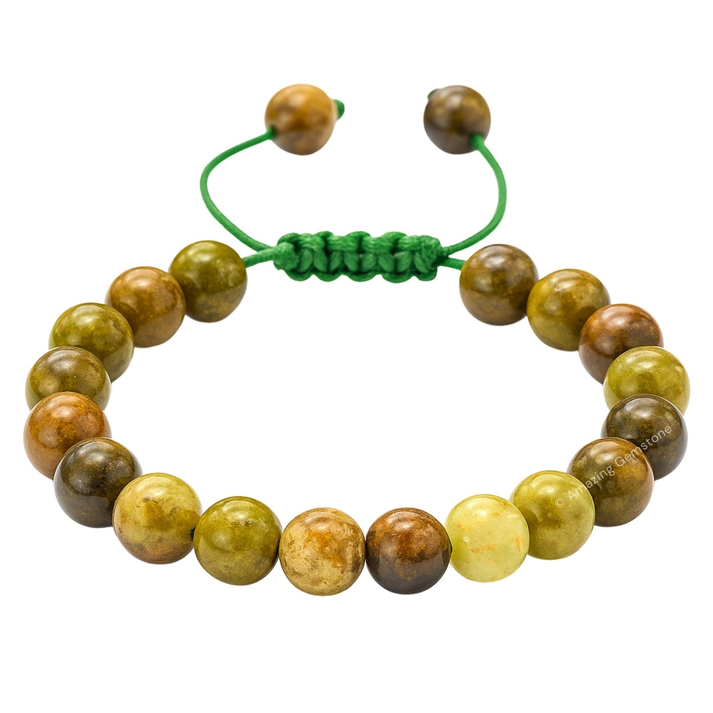 Amazing Gemstone Grossular Garnet Green Bracelet, Gifts For Men & Women - Protection Healing Crystal Bracelet - 8mm Gemstone Beaded Adjustable Bracelet, Pulseras Para Hombres Mujer Stocking Stuffers