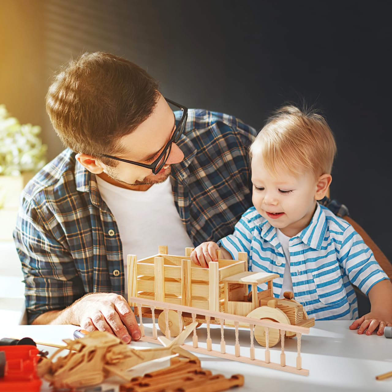 2PCS Dollhouse Railing Miniature Furniture - 1:12 Scale Wooden Stair woodHandrail Kit for DIY Fairy Doll House Accessories Victorian Dollhouse Micro Handrail