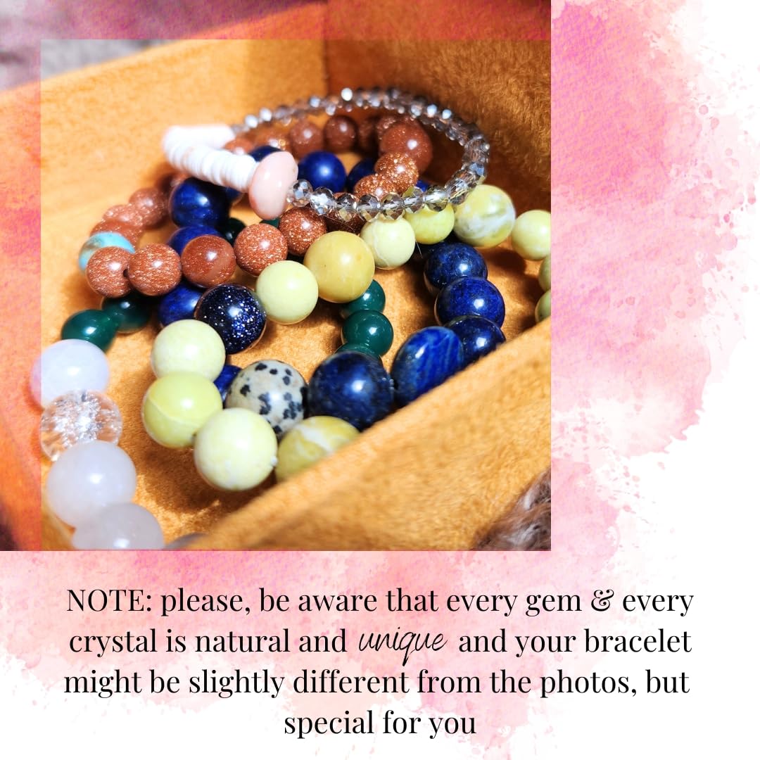 Handmade Jewelry: Crystal Bracelets for Women with Natural Gemstones - Boho Gifts by IMEL Studio (Forest Snowflake Harmony for healing and tranquility)