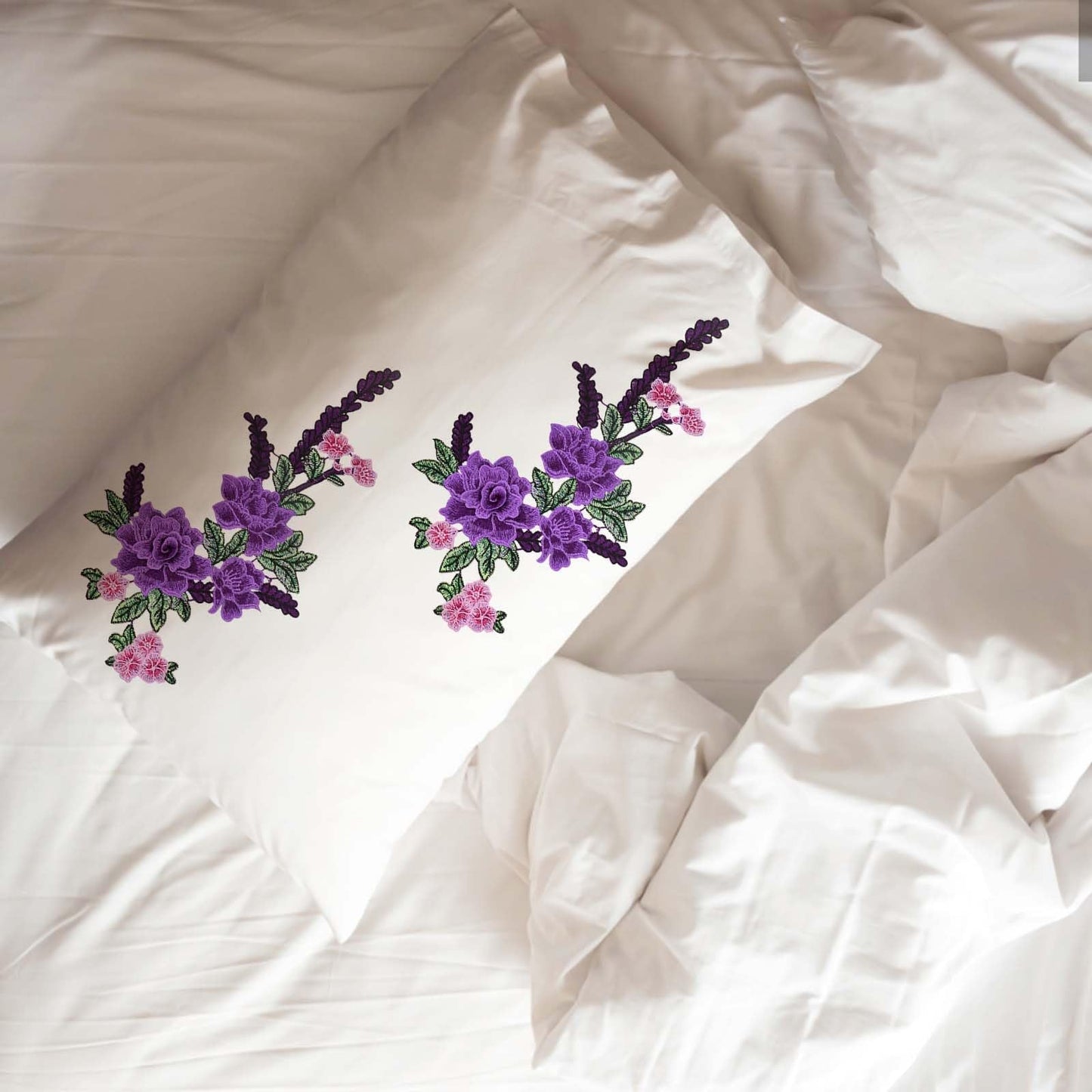 10pcs(5 Pairs) Sew On Embroidered Flower Patches Purple Flower Embroidery Appliques Clothing Accessories for DIY Jeans Dress Hat Bag Clothes Sewing Crafts, 5 Styles