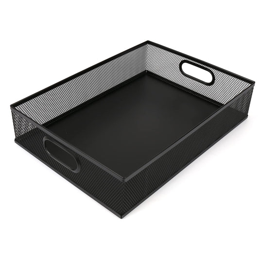 EsOfficce Desk Drawer Organizer, A4 Large Metal Mesh Desk Rrganizer Tray, Versatile Storage Box Set for Office Home Supplies,13 x 9 inches