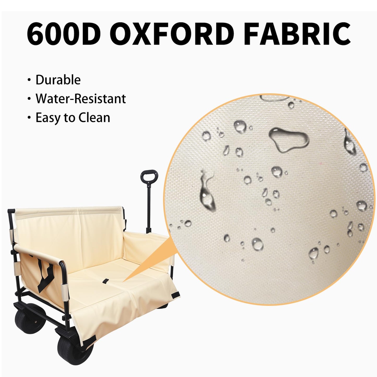 Collapsible Folding Wagon, Foldable Beach Wagon Cart with 300L Storage Collapsible 330LBS Folding Cart Adjustable Handle, Outdoor Utility Wagon for Groceries, Camping, Sports, Shopping
