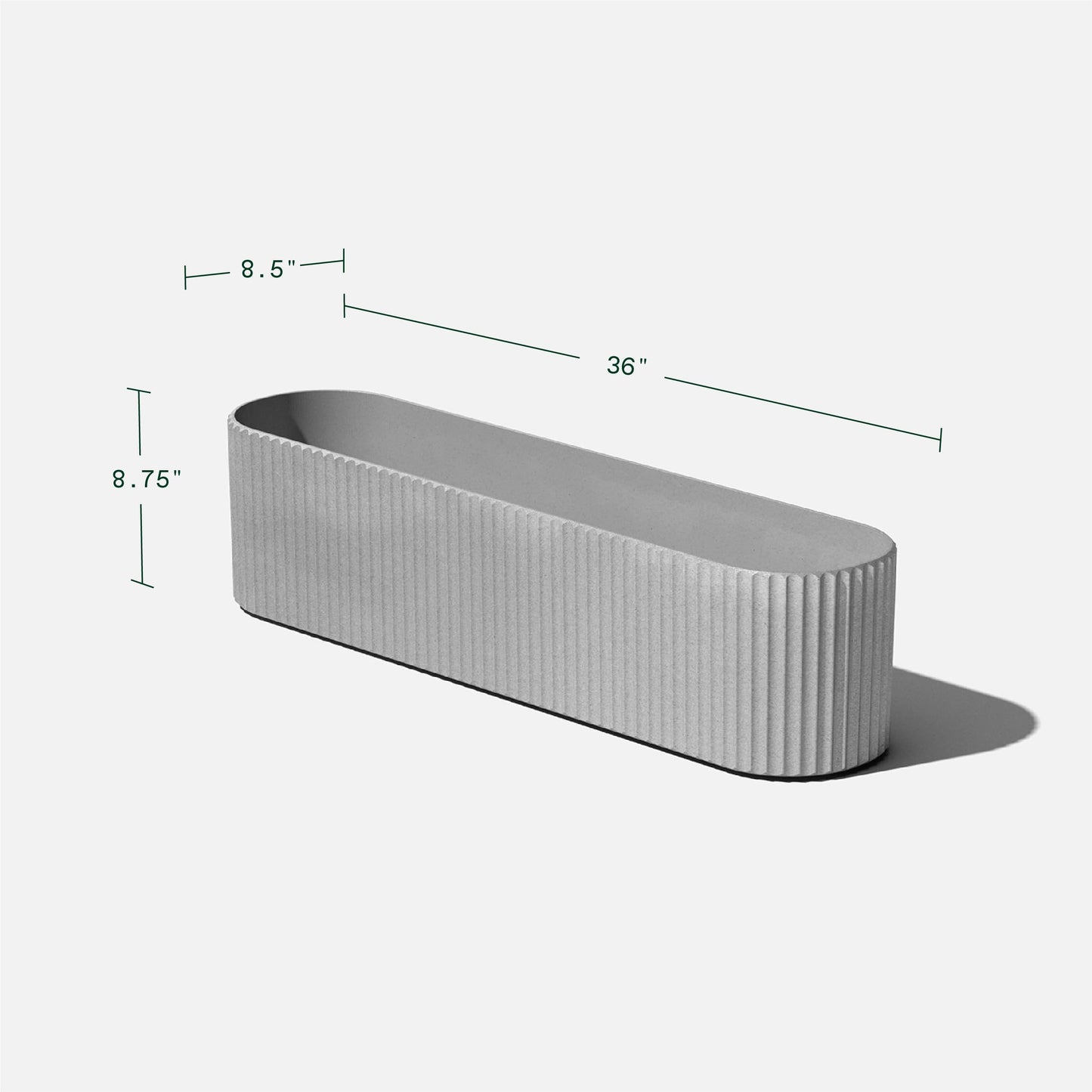 Veradek Demi Series Window Box Planter - Long Planter Box for Windowsill/Balcony | Durable Plastic-Stone Composite Material | Modern Décor for Flowers/Herbs