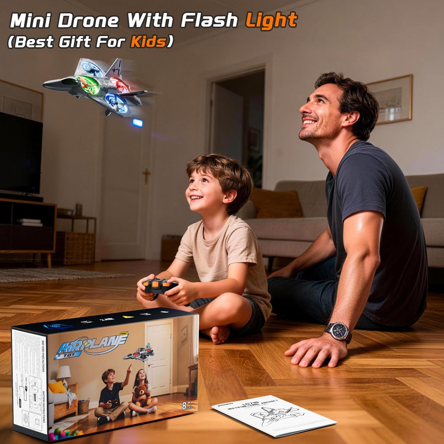WATUDOU Mini Stunt Remote Control Plane Drone Toys with LED Lights – 2.4GHz RC Airplane Toys, Headless Mode & 360° Flip, Indoor Outdoor Flying Toy for Kids 8-12 & Adults, for Kids