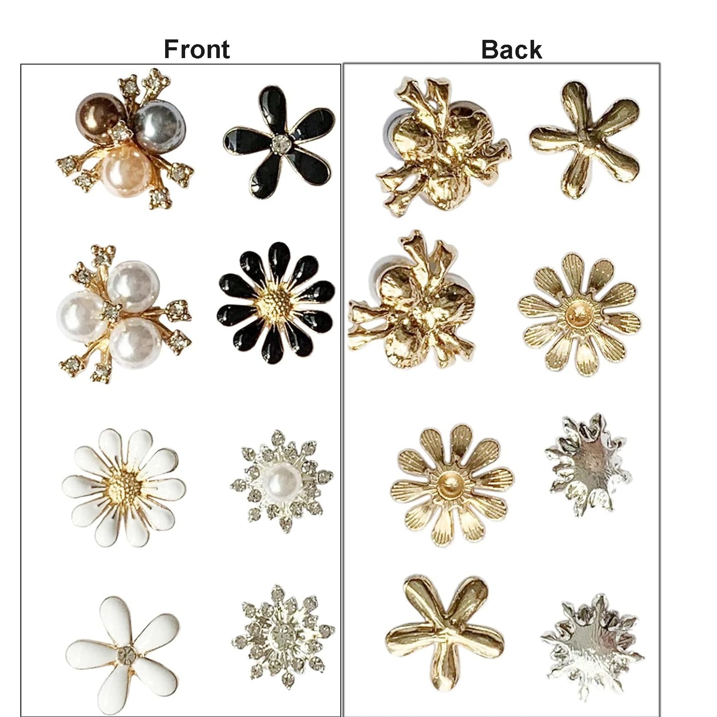 Mililanyo 80 Pieces Flower Rhinestone Buttons Faux Pearl Buttons Flat Back for Jewelry Making Wedding Party Home Decoration DIY Craft Hair Accessory