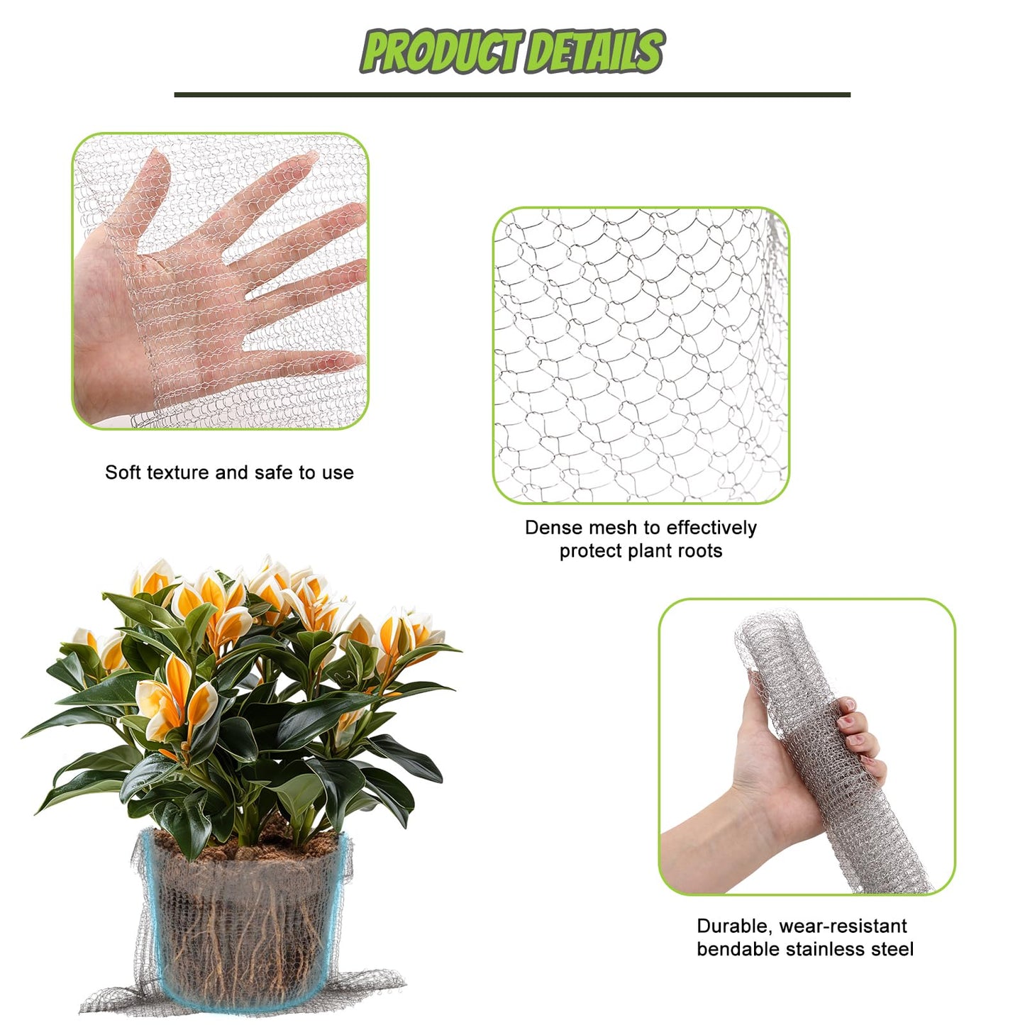 Froidesente 15 Gallon Root Guard Gopher Baskets Proof Stainless Wire Steel Underground Barrier, Gophers Moles Voles Mesh Baskets Protect Plant Roots Tubers Trees Flowers Crops (8 Pcs 15 Gallon)