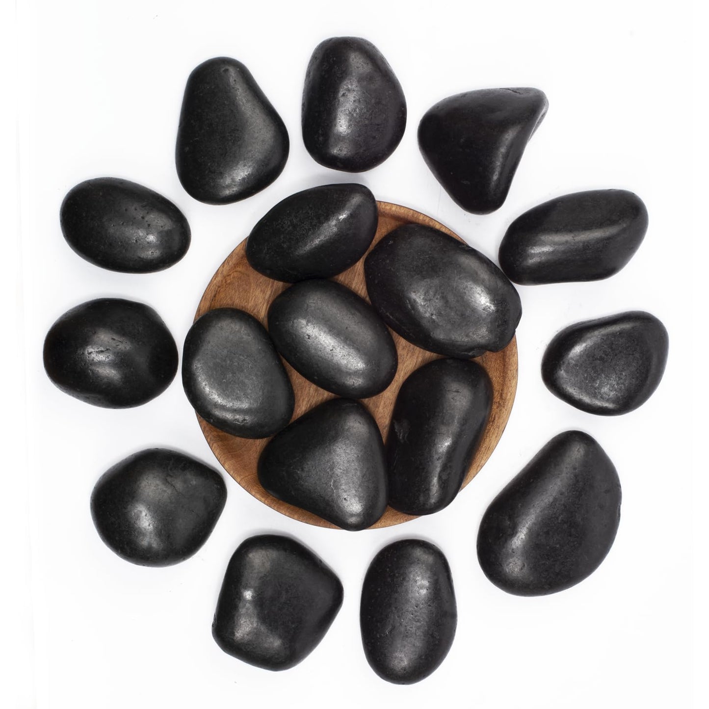 LOOIOOJ 10 lbs Black River Rocks - Large Polished Black Pebbles for Plants & Garden Decorative Stones，2-3" Polished Pebbles for Landscaping, Fish Tanks, Flower Pots, Water Fountains