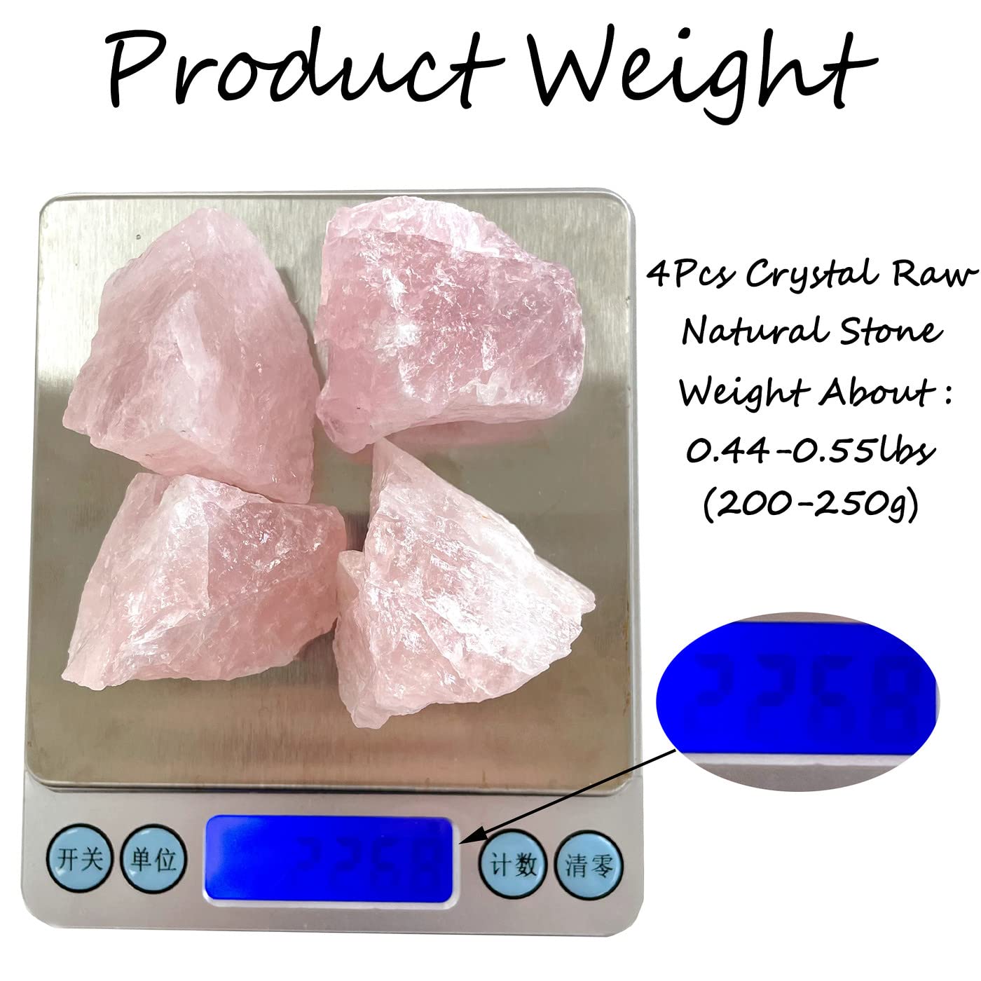 ZHIYUXI 2" Strawberry Quartz Crystal Raw Crystals Bulk Natural Crystals and Stones Large Crystals Big Huge Rocks for Tumbling Witchcraft Wire Wrapping Fountain Rocks Cabbing Room Decor 4Pcs