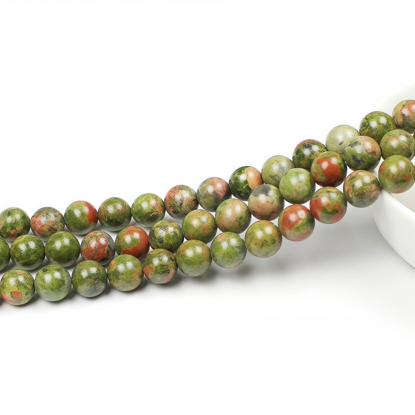 MJDCB Natural Stone Beads Unakite Round Loose Spacer Beads 15'' 4m 6m 8m 10mm 12m for Jewelry Making (8mm)