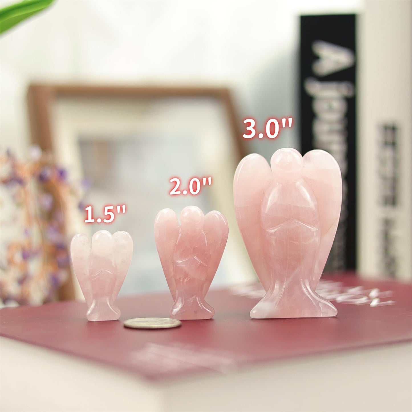YATOJUZI 3" Amethyst Angel Decor Big Hand-Carved Angels Guardian Sculpture Statue Figurines Natural Crystal Stones and Healing Crystals Purple Home Room Office Desk Decoration Wisdom Gifts for Women