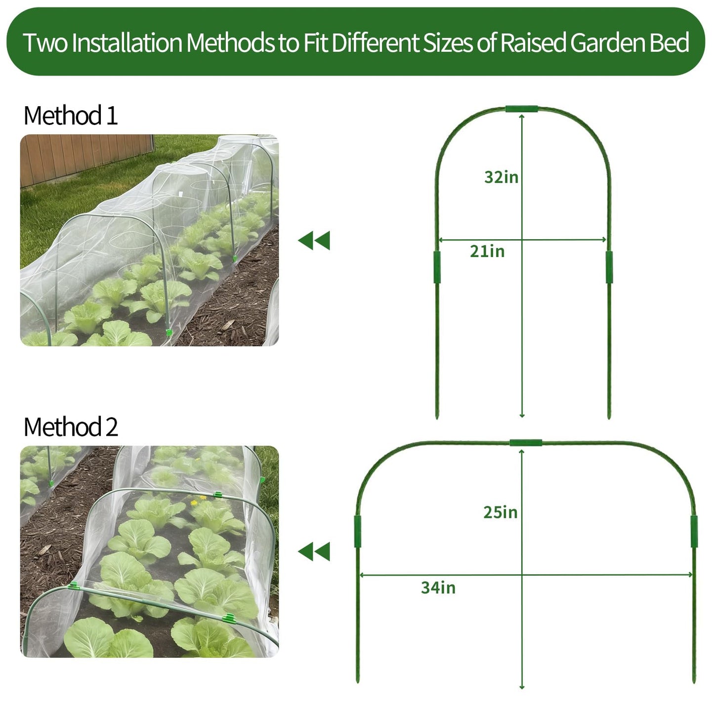 Garden Netting Kit for Raised Beds, Ultra Fine Garden Mesh Netting 8x20ft & 5 Sets Garden Hoops with Clips, Row Cover Net Protection Plant Covers Set for Greenhouse Vegetable Fruits Flowers Barrier