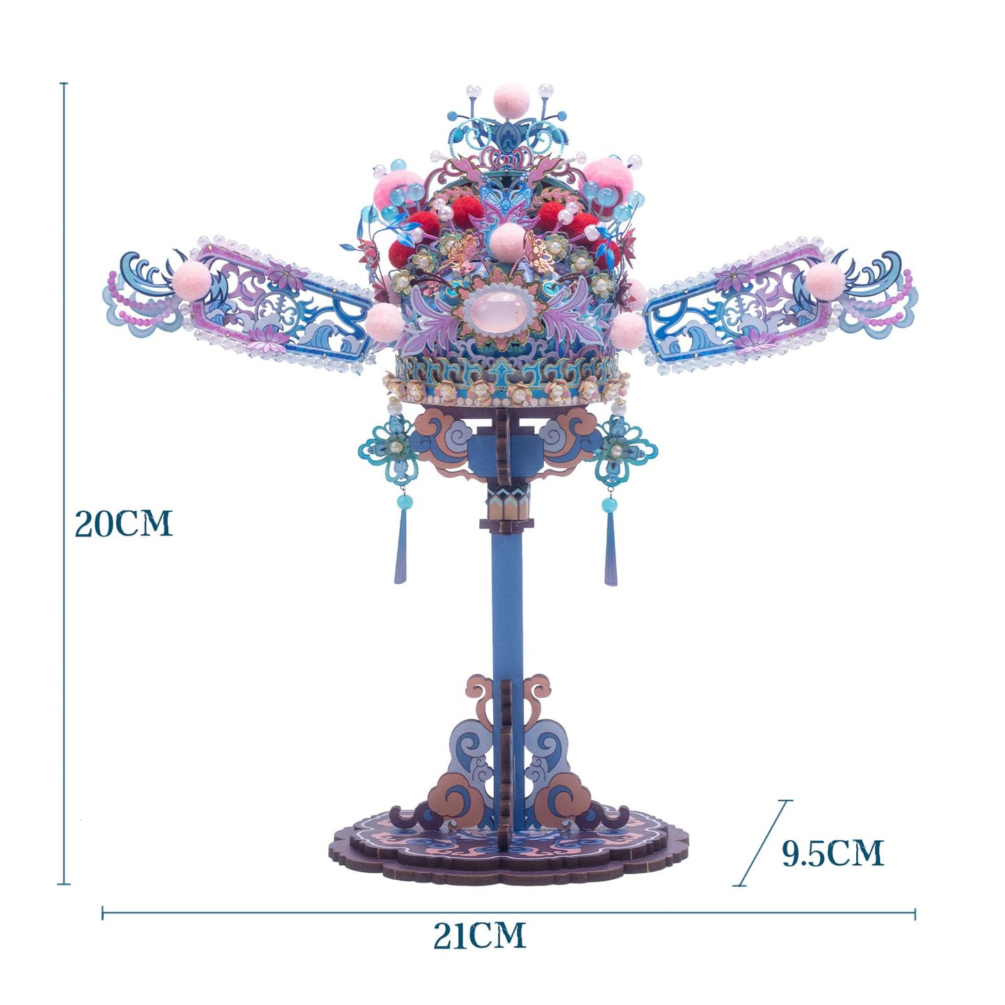 MU 3D Metal Puzzles Number One Scholar Hat with Tool Sets and3D Wooden Bracket, Top Scholar Headgear Cultural Symbol Zhuangyuan Hat Model Kits Academic Success Ascension Graduation Gift Home Decor