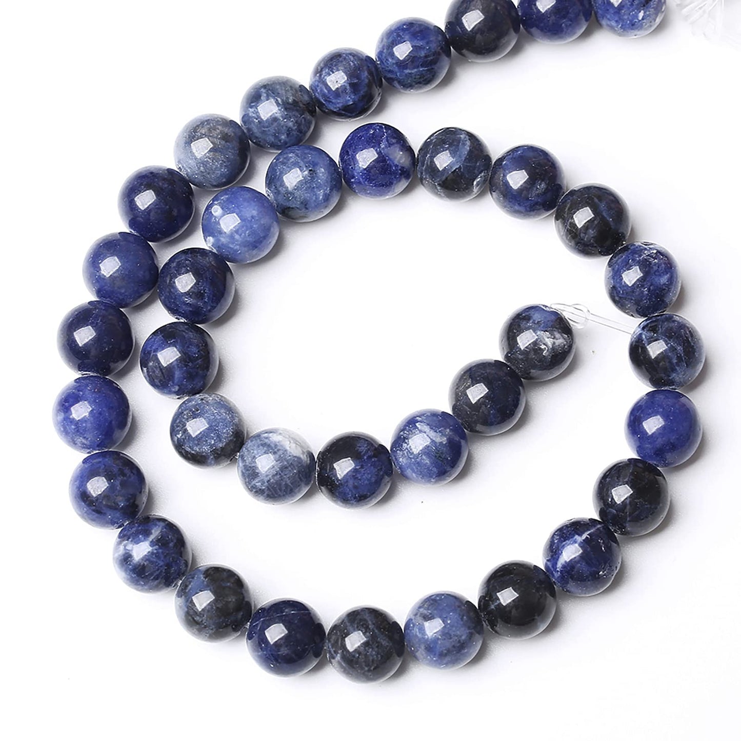 Natural Dark Blue Sodalite Stone Beads Round Loose Spacer Beads for Jewelry Making DIY Bracelet Assortments 90Pcs 4mm 1 Strand (4mm, Natural Blue Sodalite)