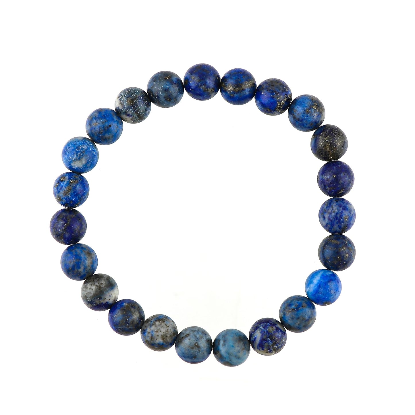 GEMSYMPHONY Lepis Lazuli Gemstone Beads Stretch Bracelet – 7 to 7.5 Inch Elastic Round Beads Bracelet for Women & Men, Natural Crystal Healing Jewelry, Handmade Unisex Energy Gift (Lapis Lazuli)