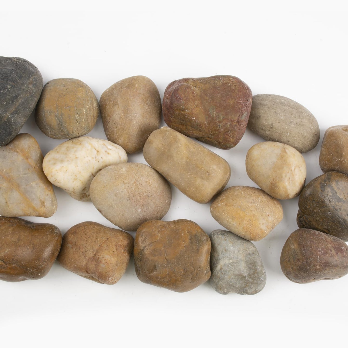 LOOIOOJ 10LB Mixed Stones Pebbles River Rocks, Natural Beach Pebbles,1-2 Inch Decorative River Rocks for Landscaping Garden Paving Plant Rocks Crafting Walkways and Outdoor Decorative Stone