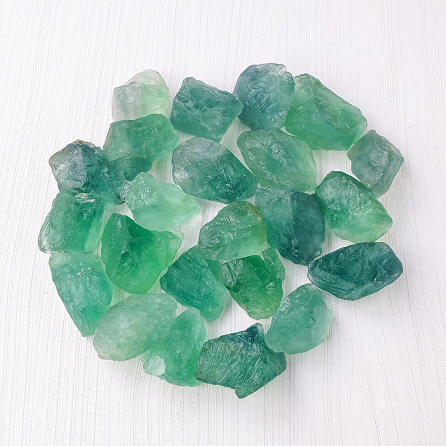 Green Fluorite Raw Crystals Healing Crystals Natural Rough Stones 1.2-2" for Tumbling, Fountain Rocks, Yoga, Meditation, Polishin, Gift 19