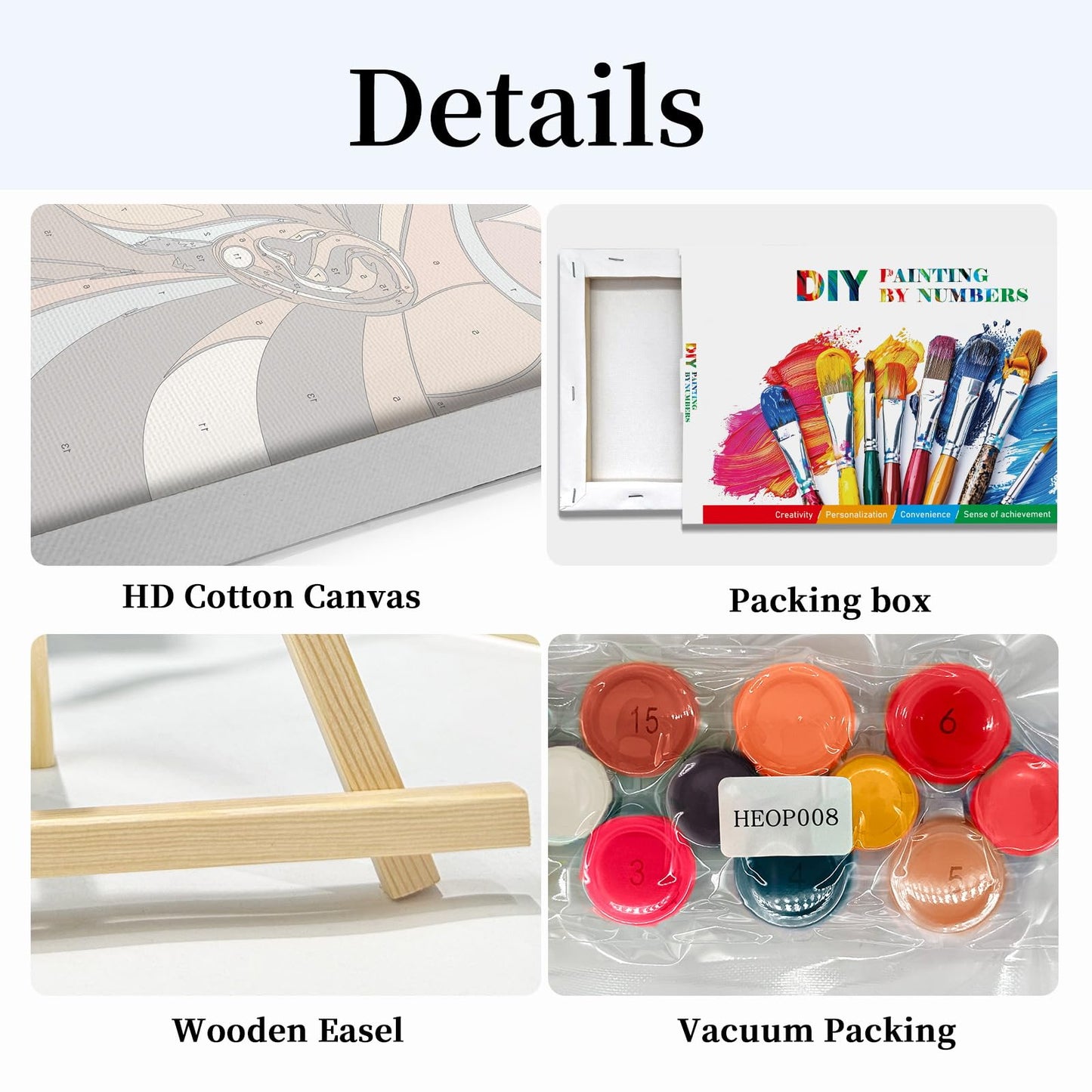 HeeBenor Framed Paint by Numbers Kit for Adults, Black Woman Paint by Numbers Kit for Adults with Easel, DIY Acrylic Paint by Number with Frame, Adult Paint by Number Kits Framed Canvas 8x12 Inch