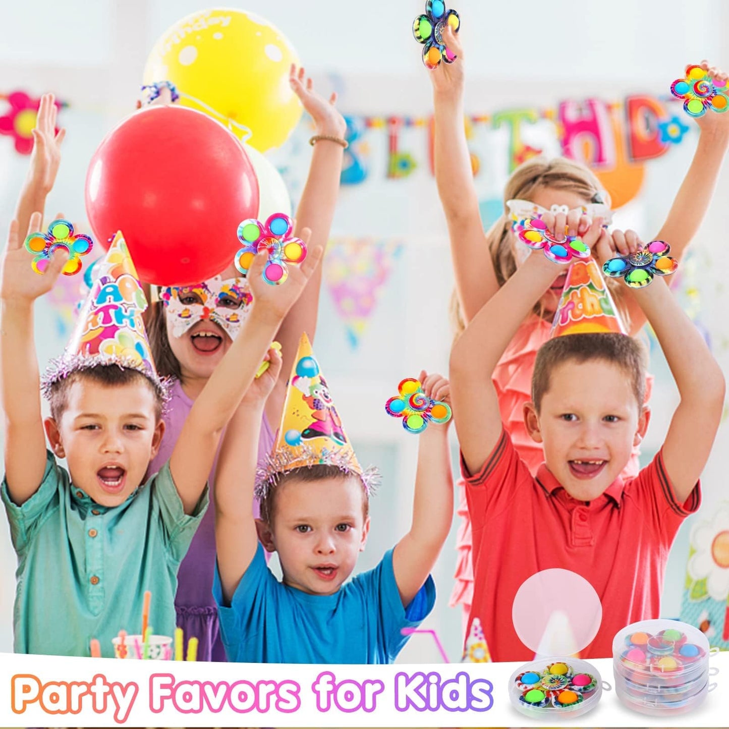 Gigilli 24 Pack Party Favors Fidget Spinners for Kids 4-8-12, Treasure Box Toys Classroom Prizes, Goodie Bags Stuffers Gifts for Kids 3-5, ADHD Pop Mini Fidget Toys Bulk, Adult Anxiety Sensory Toys