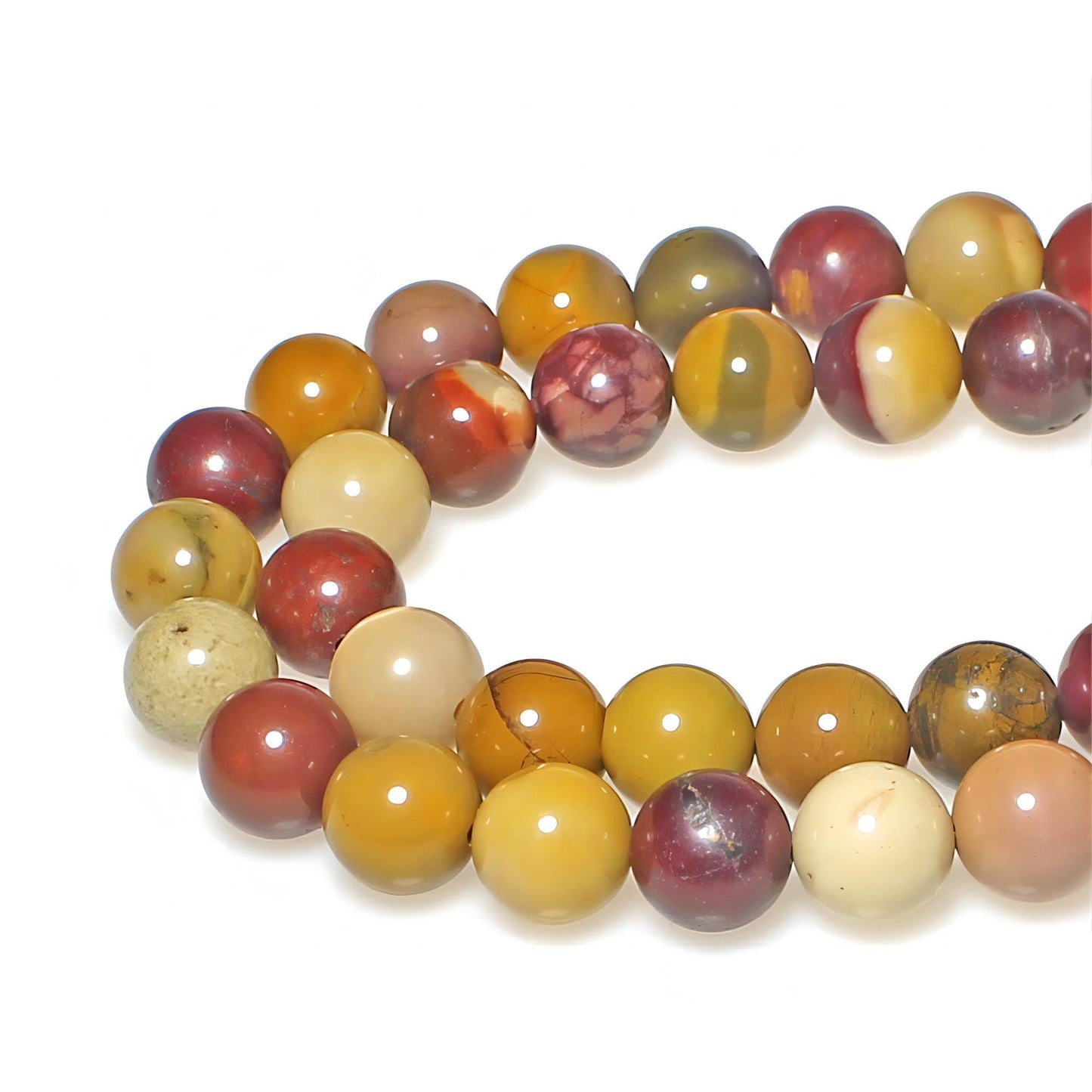 MJDCB Natural Stone Beads Moonkaite Jasper Egg Huangshi Round Loose Beads for Jewelry Making DIY Bracelet Necklace (6mm)