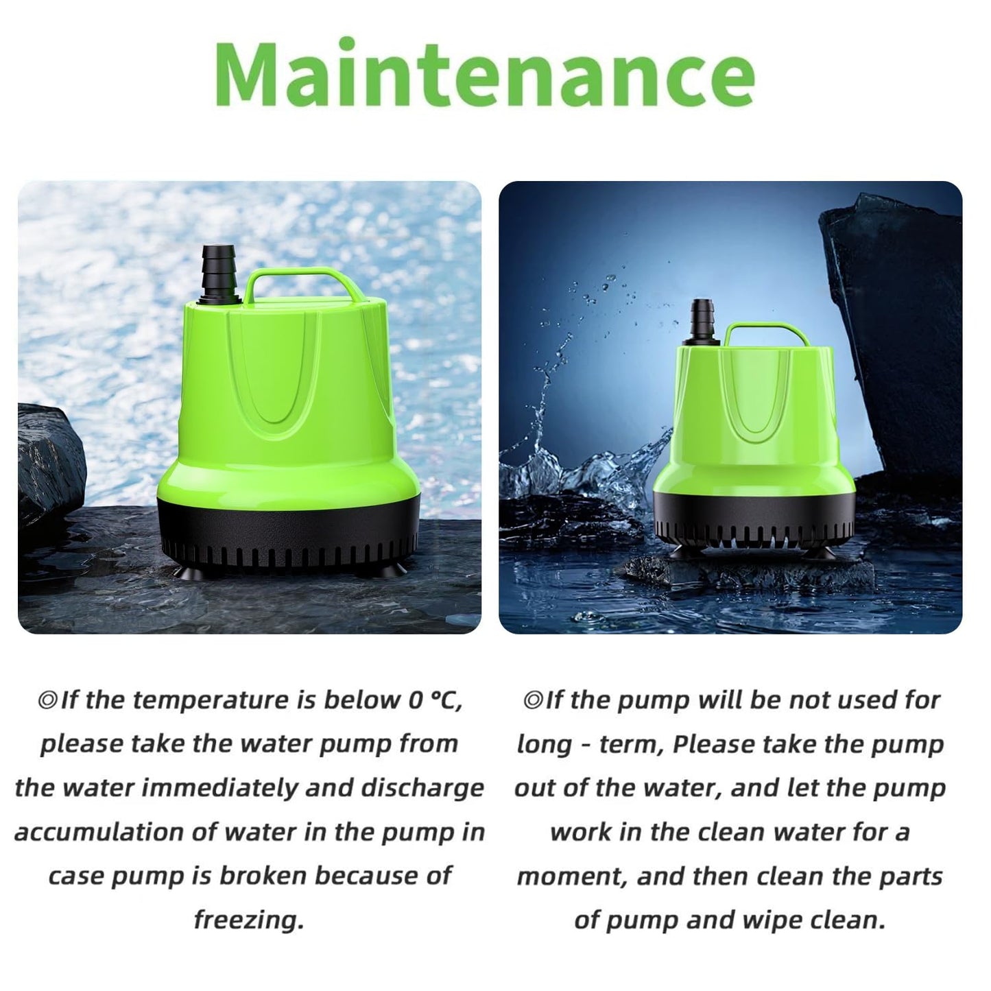FREESEA Fountain Submersible Water Pump: 660GPH 40W Small Sump Pump - Pond Pump for Outdoor Hydroponic Statuary Waterfall Aquarium Fish Tank