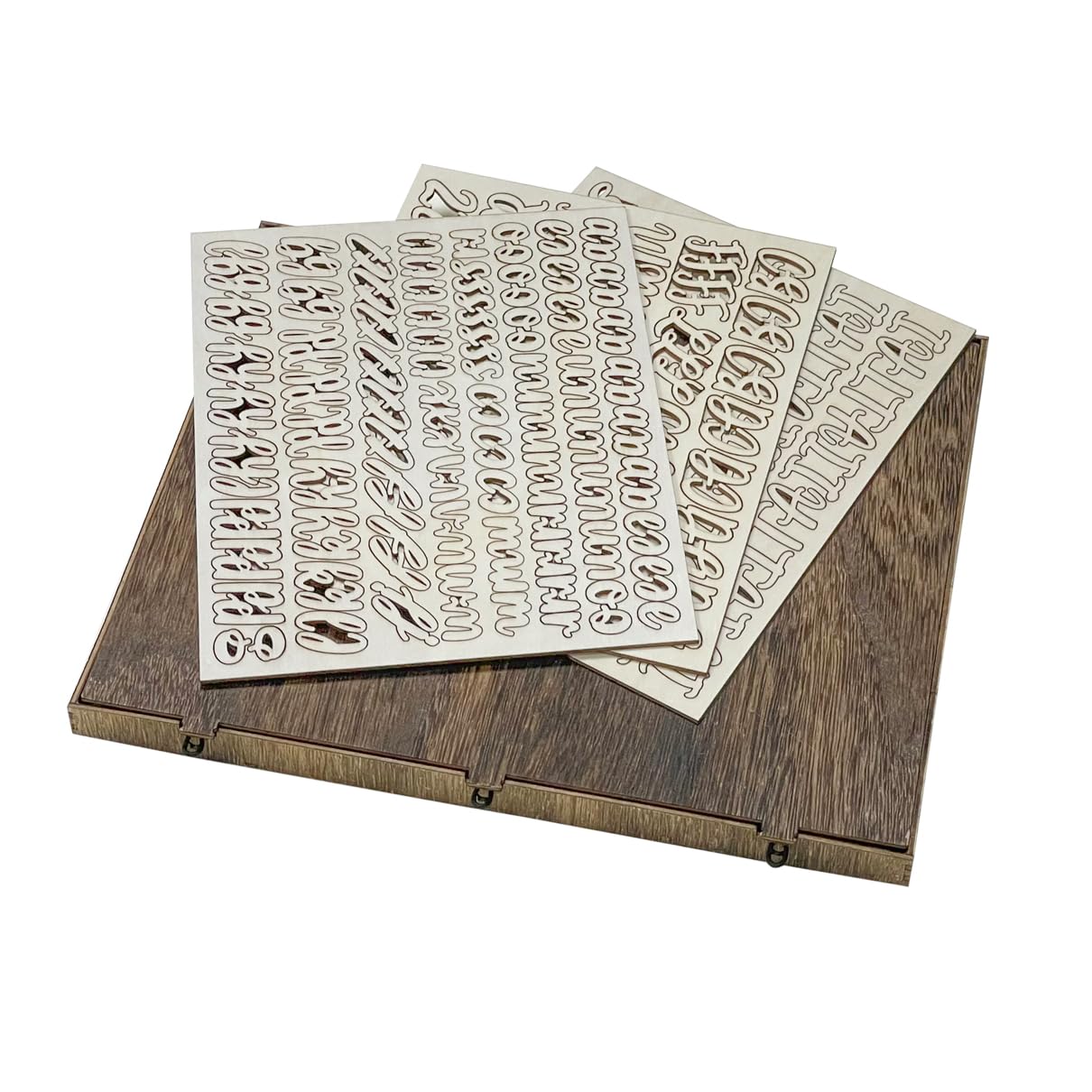 682 Pieces 1 Inch Wood Alphabet Letters Wooden Numbers Mini Capital & Lowercse Letters with Rustic Storage Box for Home Decor Spelling Education Homemade Crafts Party Gifts