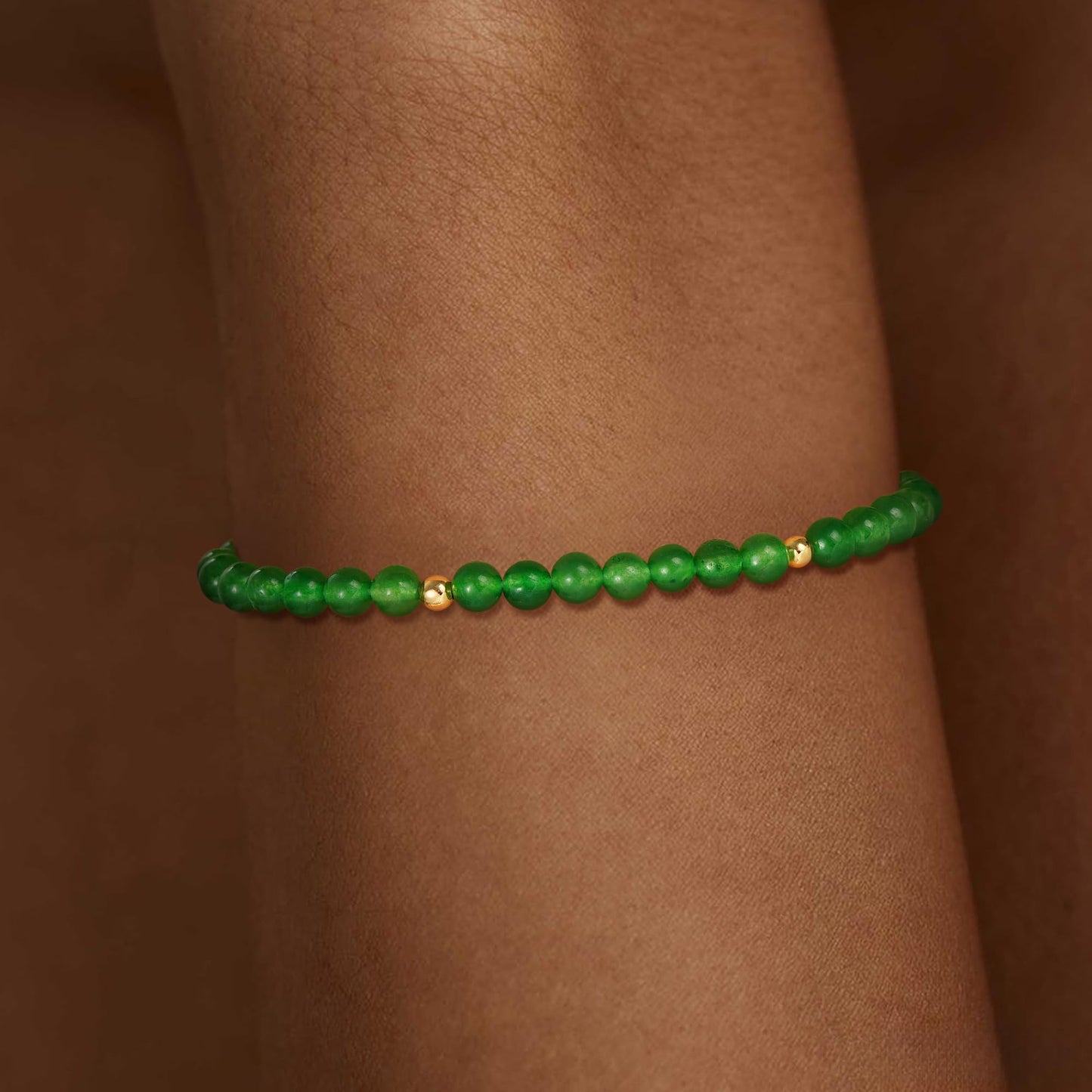 Treasure Bender Protection Beaded Bracelet for Women Men, Natural Crystals and Healing Stones Adjustable Green Jade Bracelet Jewelry Gifts for Women Men (Green Jade)