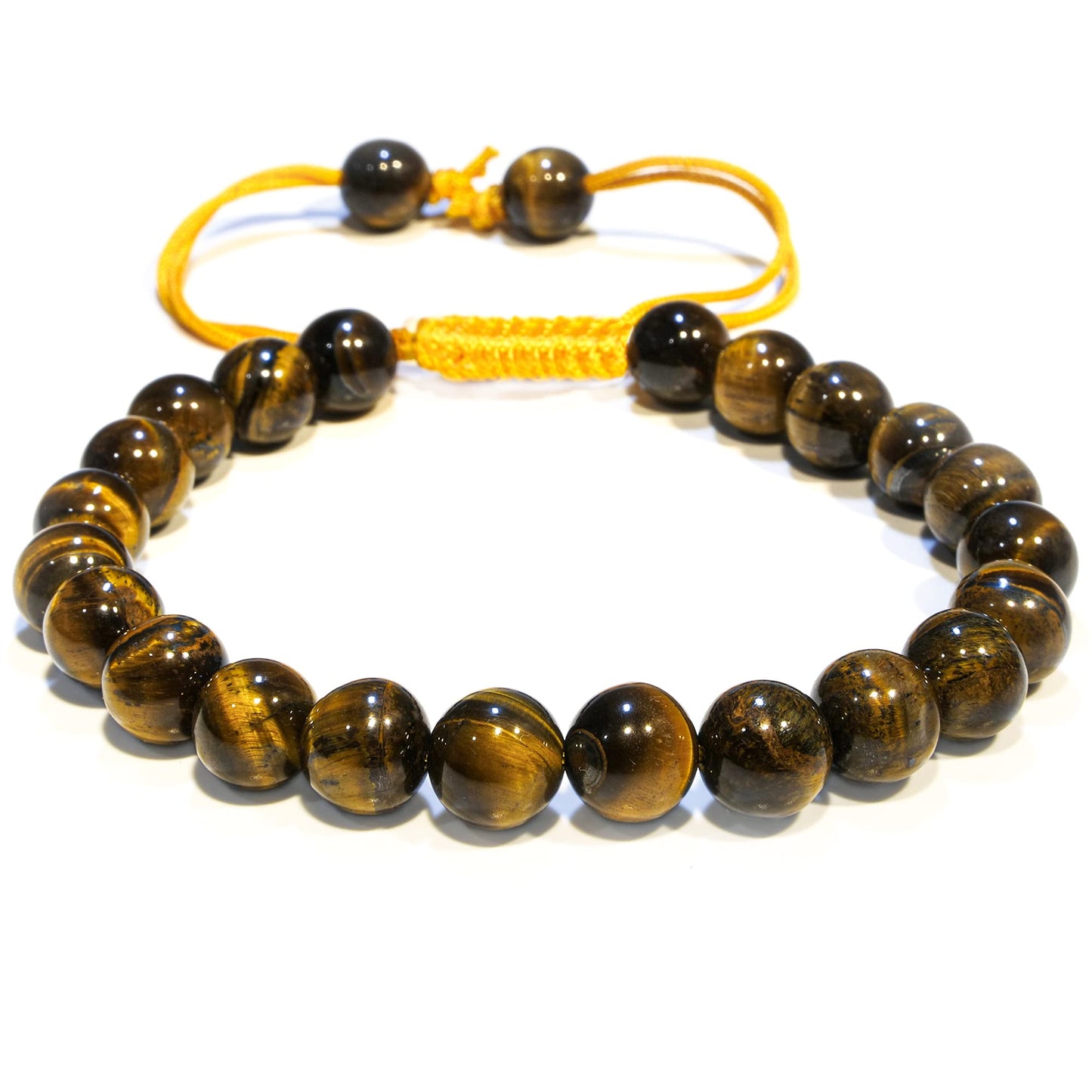 ANAYA AGATE Healing Crystal Bracelet – Chic Gemstone Bracelet for Men and Women – 8mm Round Bead Bracelets for Spiritual Healing, Protection, Positive Energy - Tiger Eye
