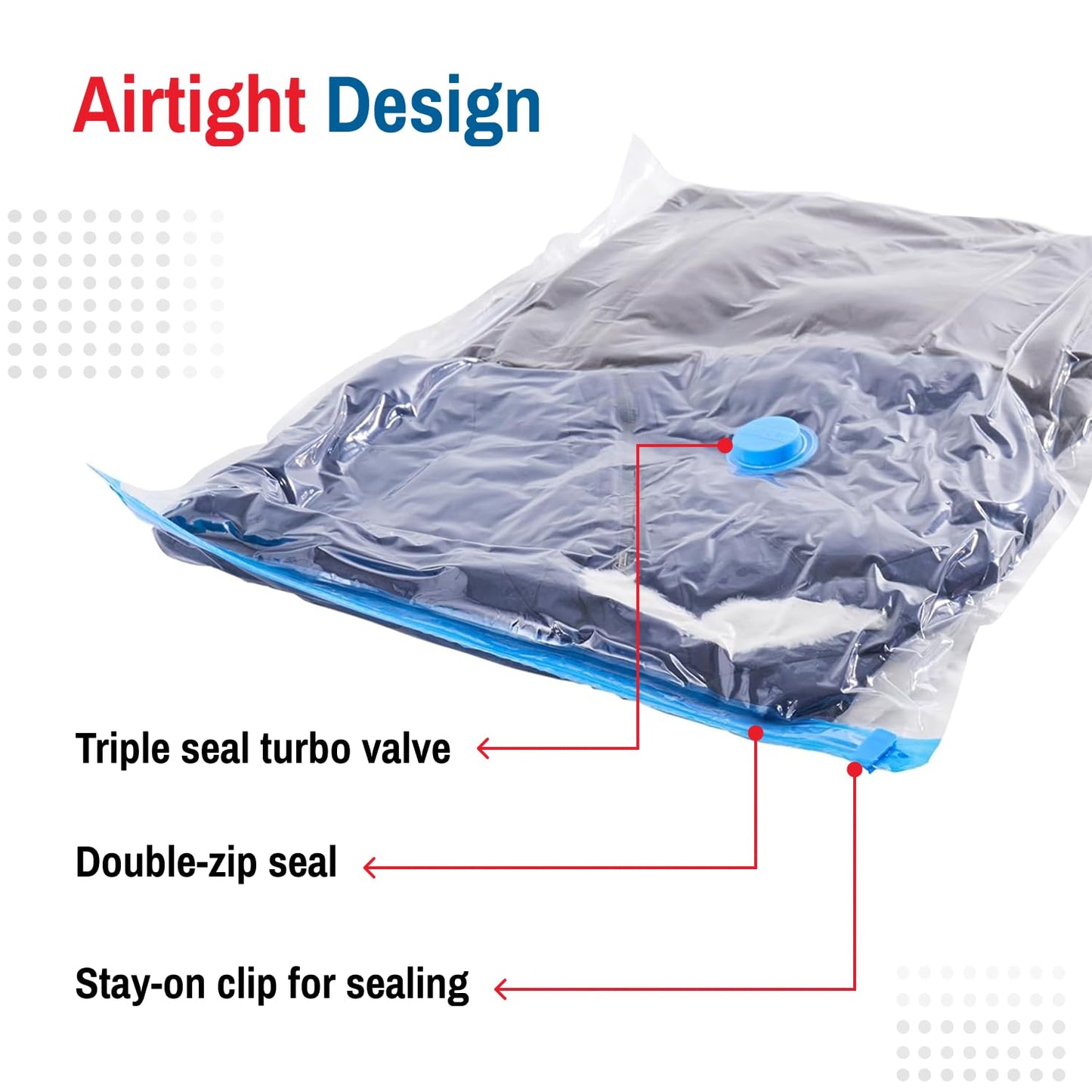 Spacesaver 4 Pack Jumbo Vacuum Storage Bags for Blankets & Clothes – Jumbo Vacuum Sealed Compression Bags with Hand Pump – Space Saver Storage Bags for Bedding, Moving, Travel & Organization