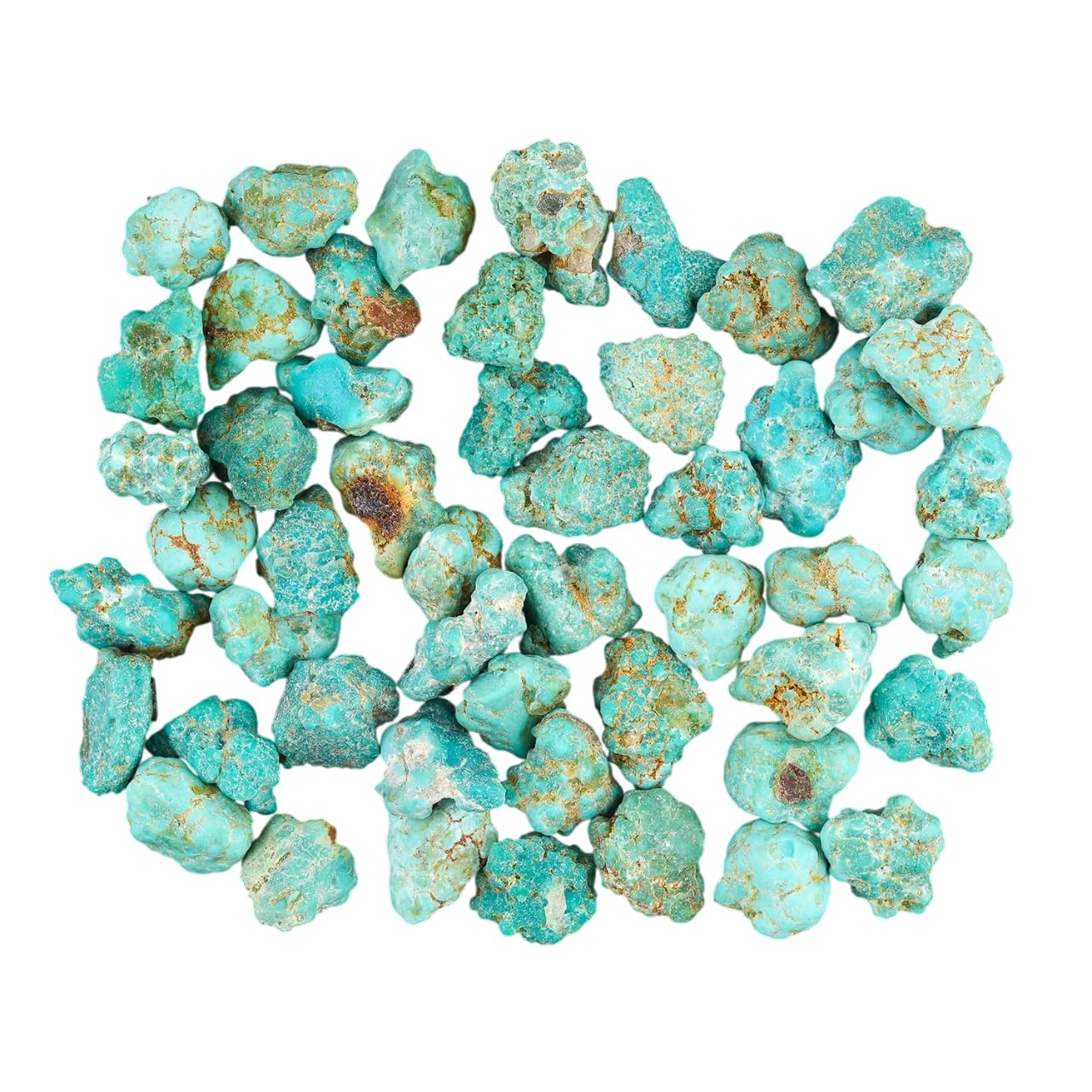 CRYSTALIS Wholesale Bulk 50pcs Arizona Copper Turquoise Natural Raw Crystals, Loose Gemstone Rough Jewelry Making Supply, Chakra Healing Stones, DIY, Gem Collection (90+ carats) (4-8mm)