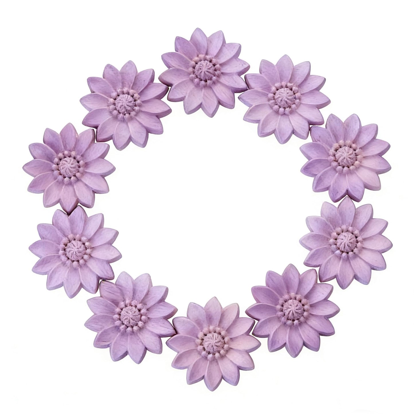 10PCS Wood Carved Flower Appliques Round Carving Craft Decals Onlays for Home Chests Cabinet Door Cupboard Dresser Bed Wall Pew Wardrobe Furniture Decor (Dia-5cm/1.97")